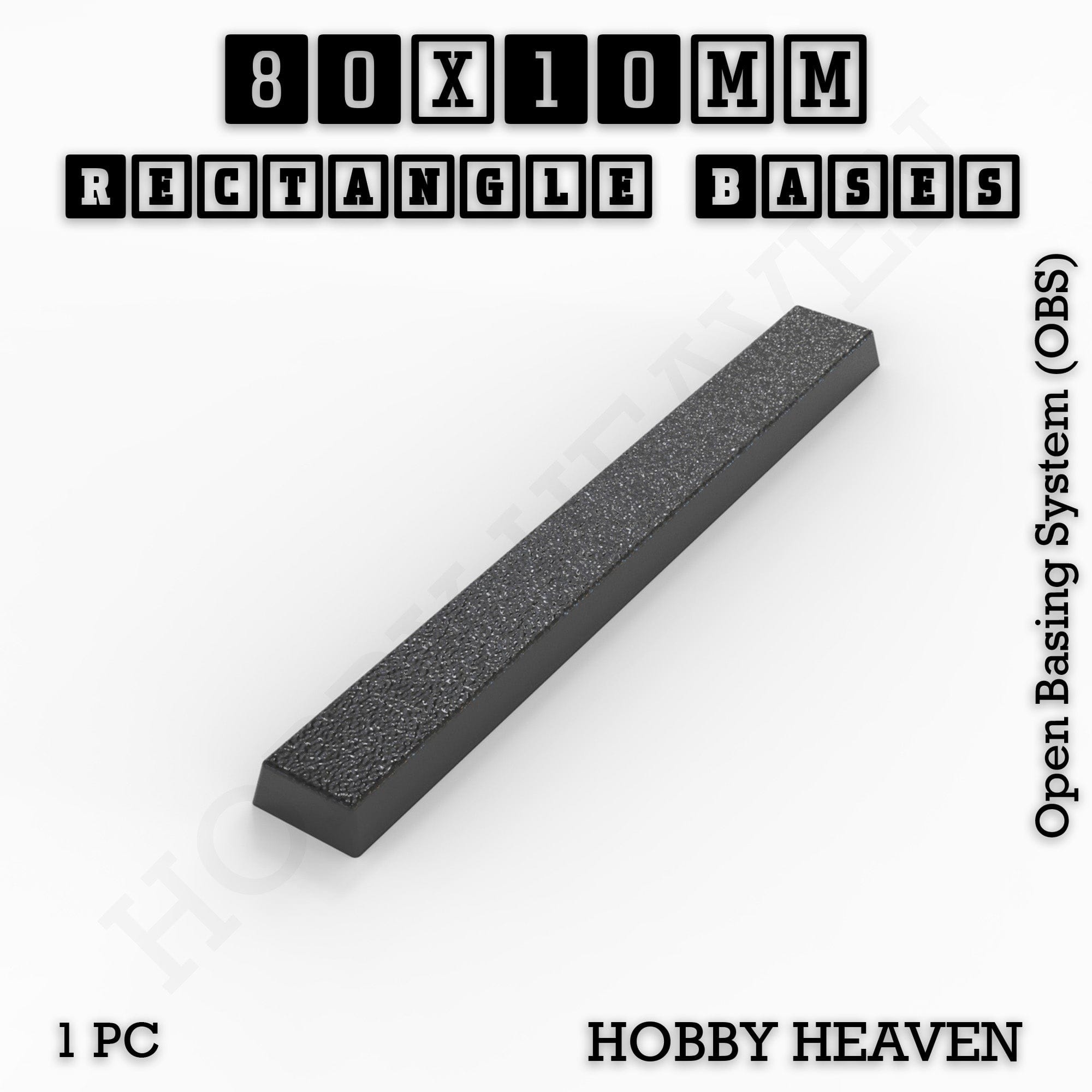Base Rectangle Bases Range Sizes - 75x30mm to 125x40mm Medium Sizes 3d Print Full Range Tabletop Games