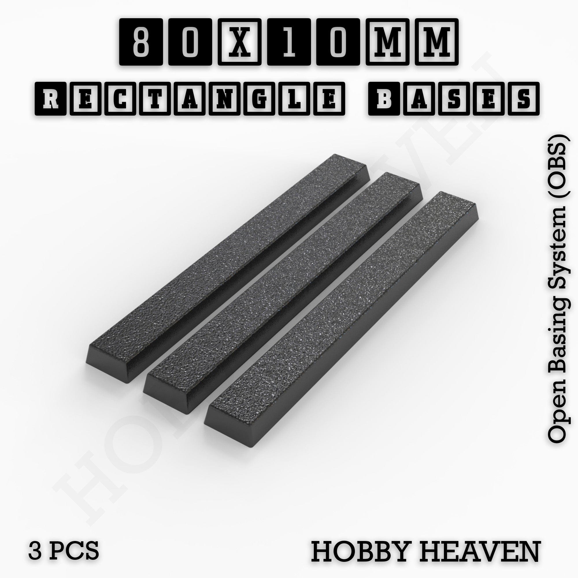 Base Rectangle Bases Range Sizes - 75x30mm to 125x40mm Medium Sizes 3d Print Full Range Tabletop Games