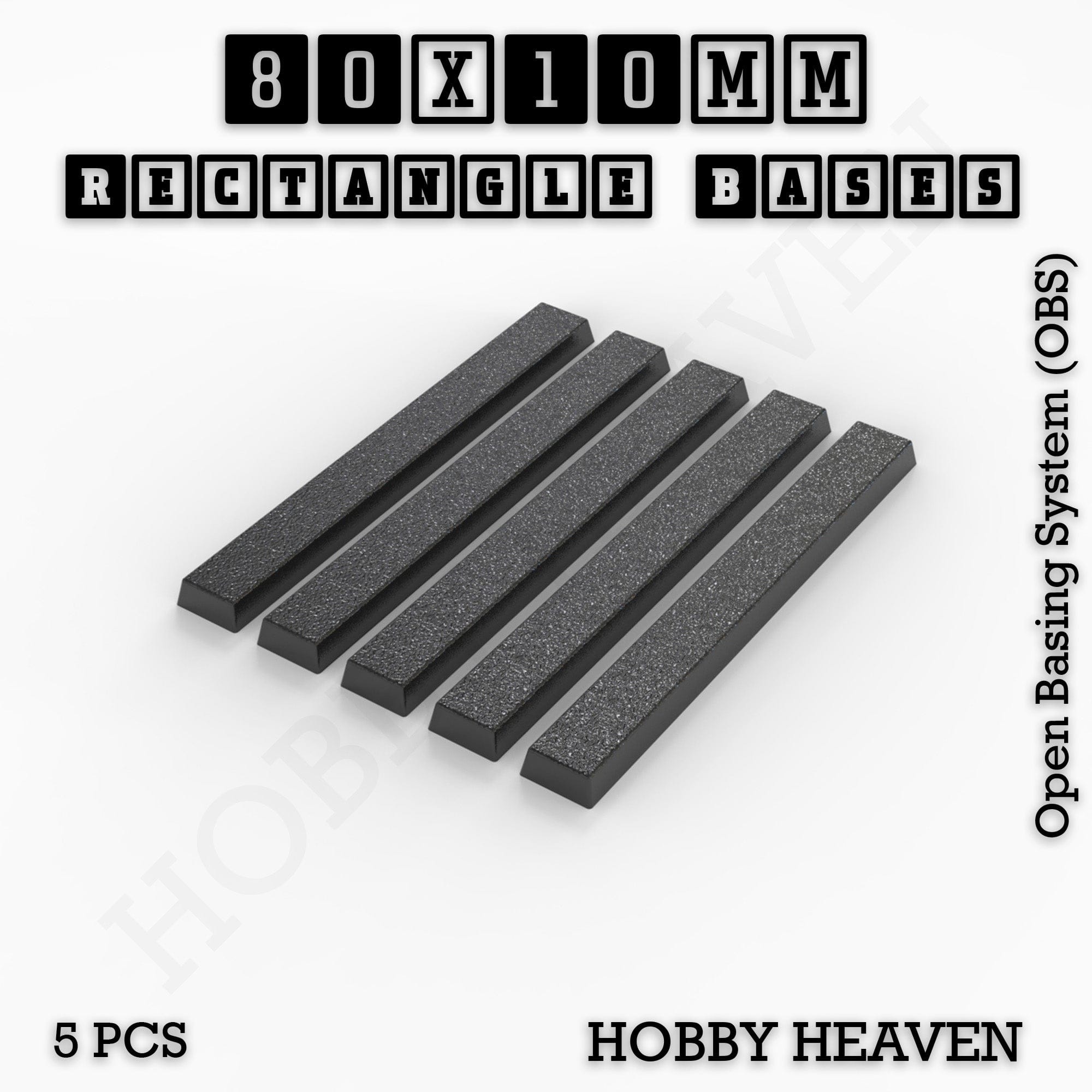 Base Rectangle Bases Range Sizes - 75x30mm to 125x40mm Medium Sizes 3d Print Full Range Tabletop Games