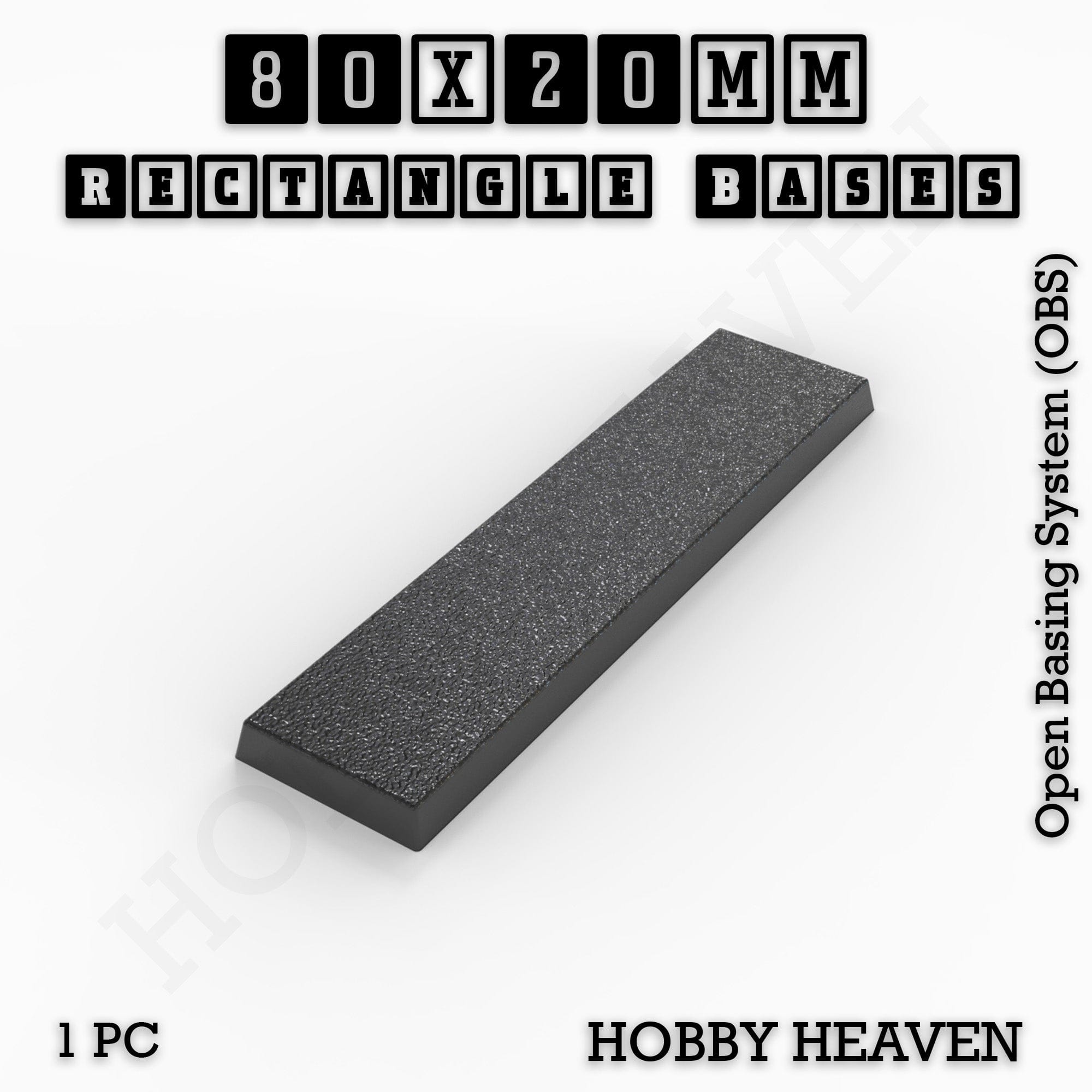 Base Rectangle Bases Range Sizes - 75x30mm to 125x40mm Medium Sizes 3d Print Full Range Tabletop Games