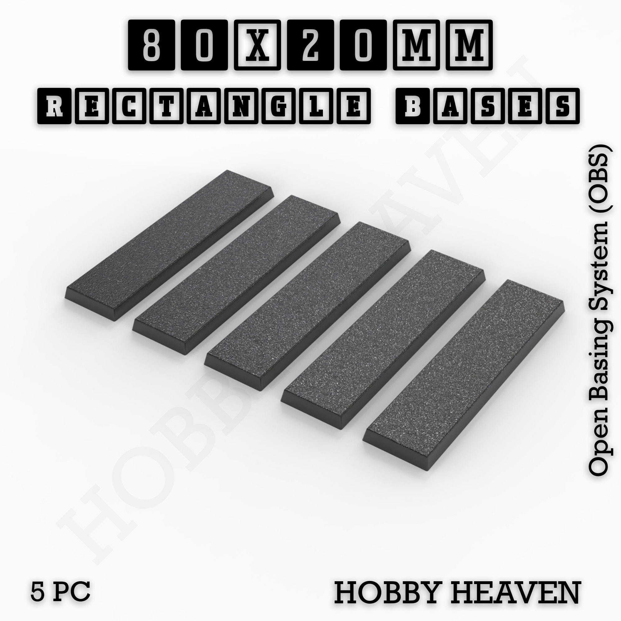 Base Rectangle Bases Range Sizes - 75x30mm to 125x40mm Medium Sizes 3d Print Full Range Tabletop Games
