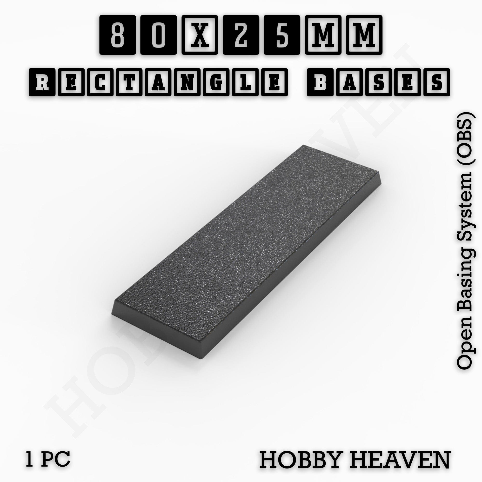Base Rectangle Bases Range Sizes - 75x30mm to 125x40mm Medium Sizes 3d Print Full Range Tabletop Games