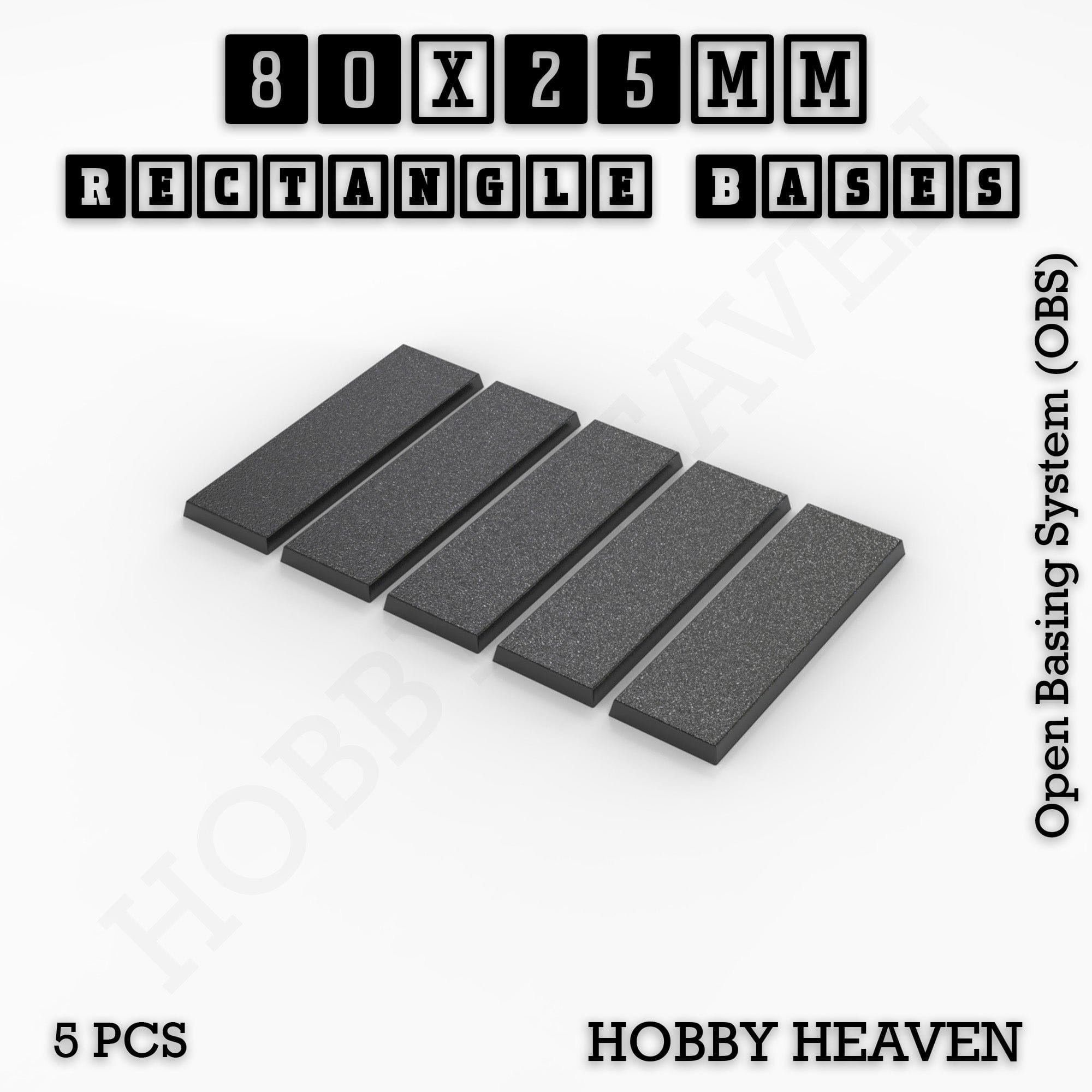 Base Rectangle Bases Range Sizes - 75x30mm to 125x40mm Medium Sizes 3d Print Full Range Tabletop Games