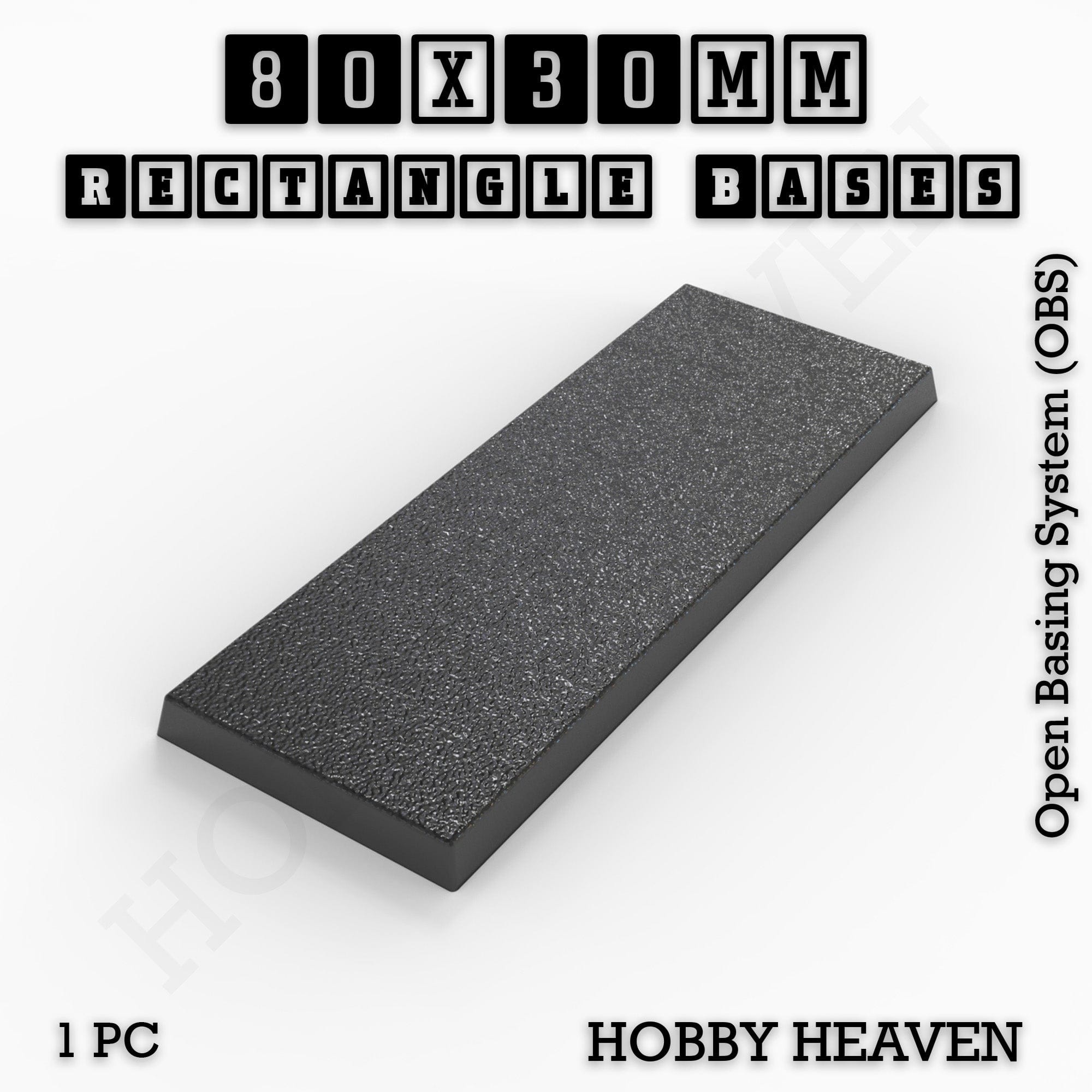 Base Rectangle Bases Range Sizes - 75x30mm to 125x40mm Medium Sizes 3d Print Full Range Tabletop Games