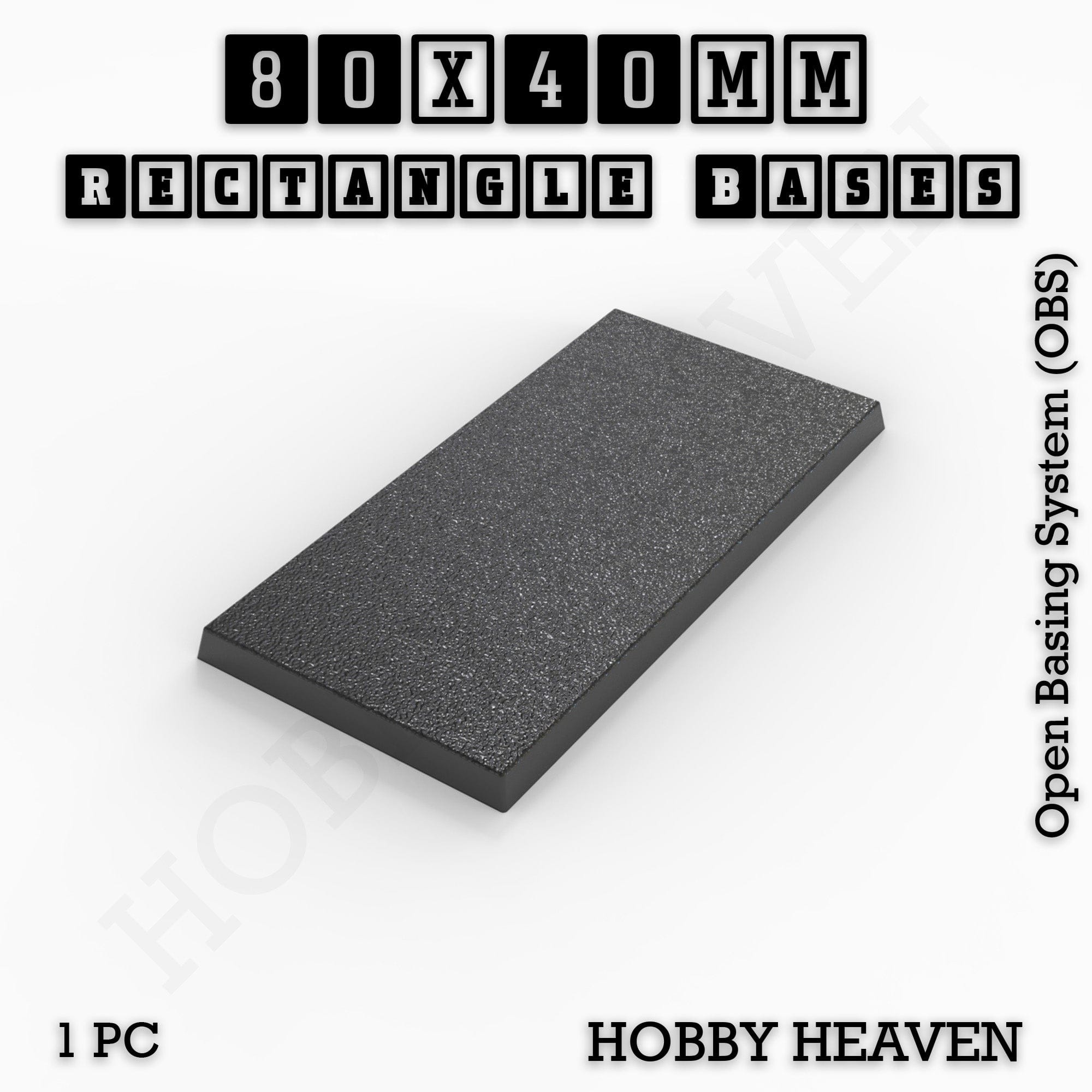 Base Rectangle Bases Range Sizes - 75x30mm to 125x40mm Medium Sizes 3d Print Full Range Tabletop Games