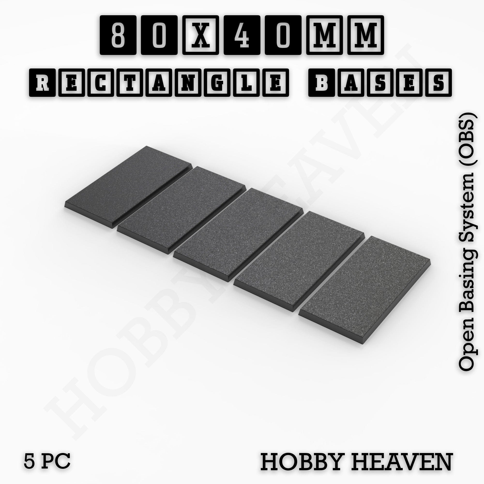 Base Rectangle Bases Range Sizes - 75x30mm to 125x40mm Medium Sizes 3d Print Full Range Tabletop Games