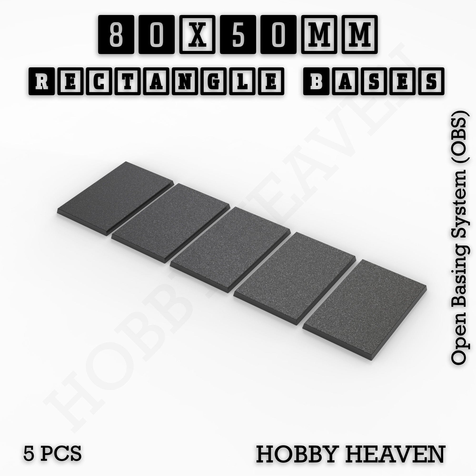 Base Rectangle Bases Range Sizes - 75x30mm to 125x40mm Medium Sizes 3d Print Full Range Tabletop Games