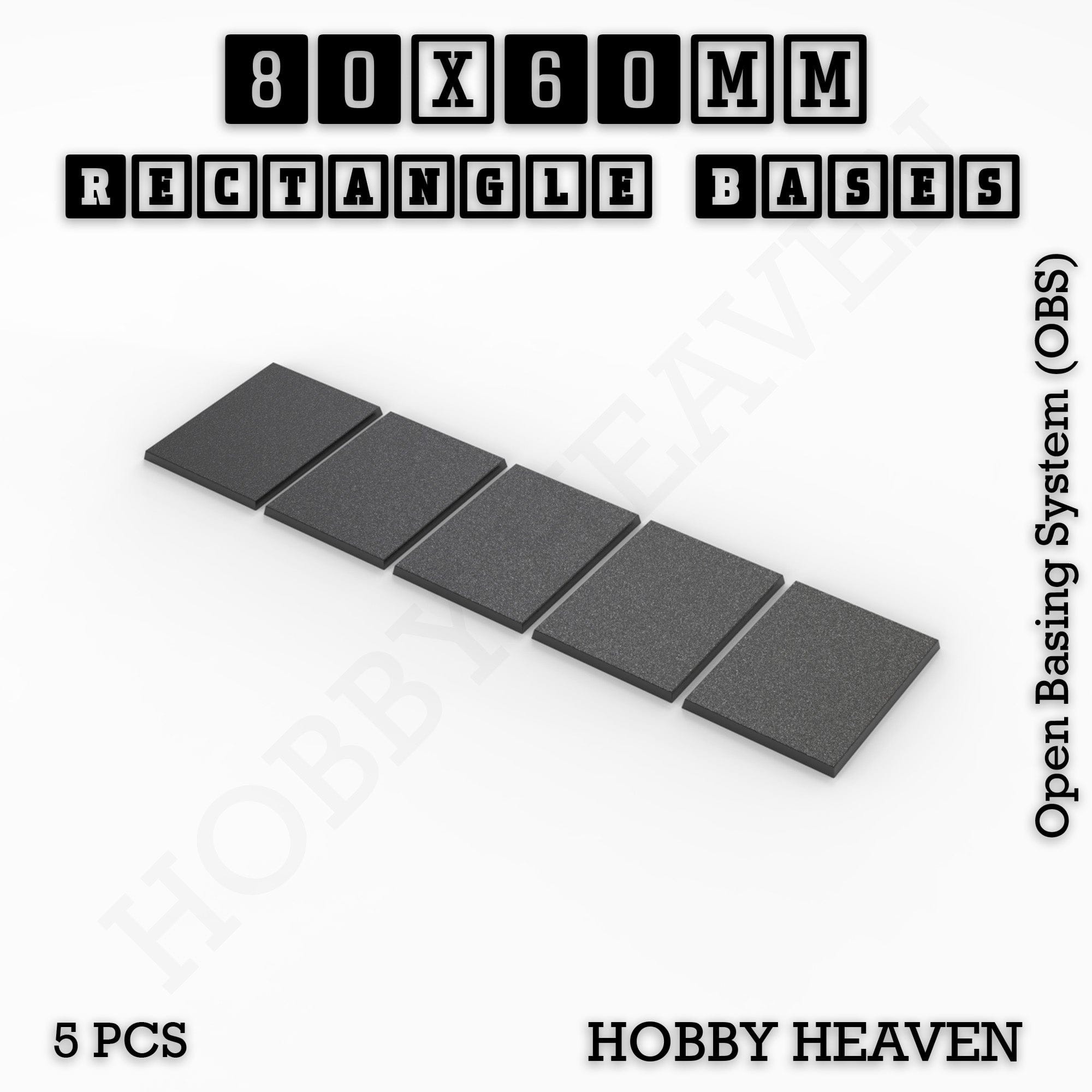 Base Rectangle Bases Range Sizes - 75x30mm to 125x40mm Medium Sizes 3d Print Full Range Tabletop Games