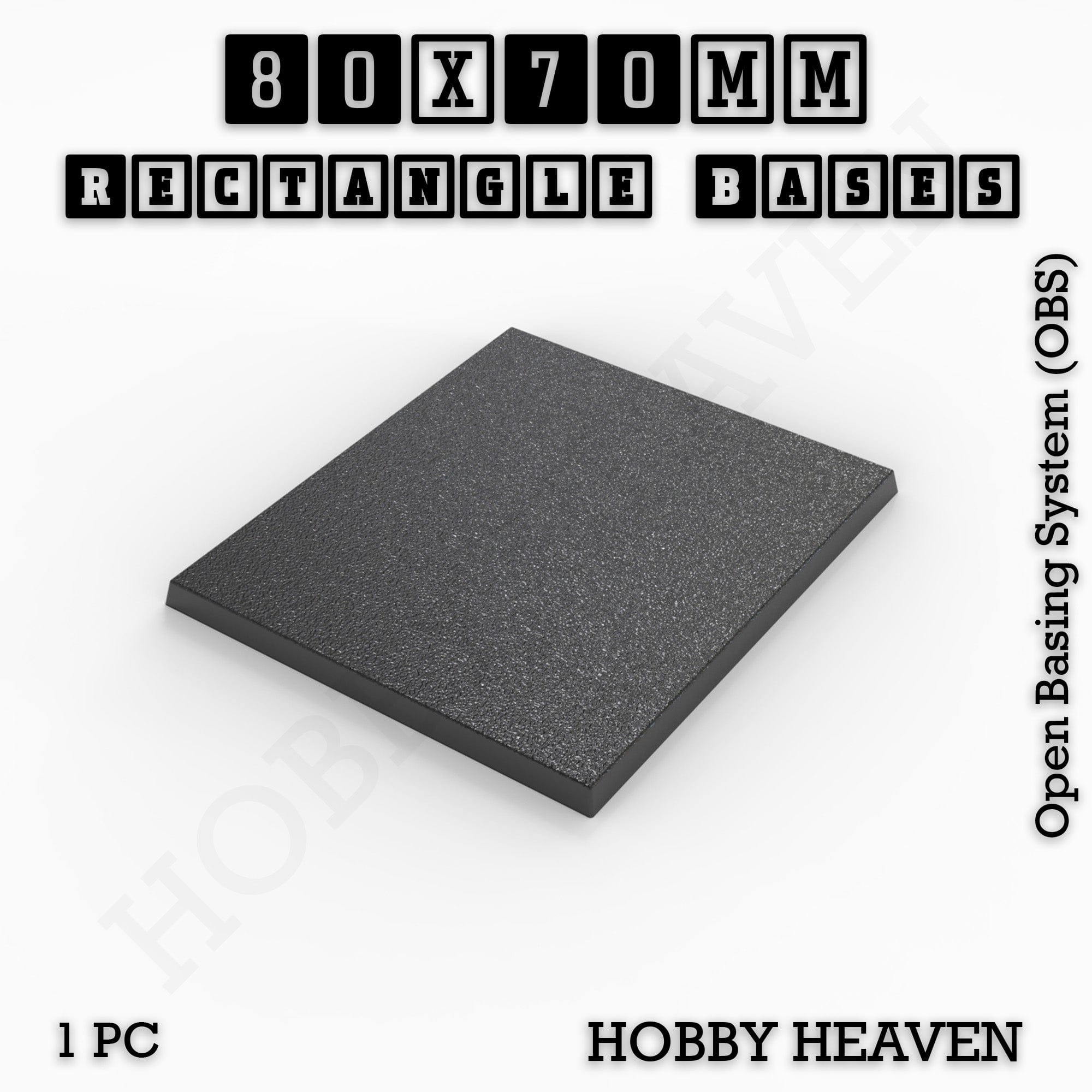 Base Rectangle Bases Range Sizes - 75x30mm to 125x40mm Medium Sizes 3d Print Full Range Tabletop Games