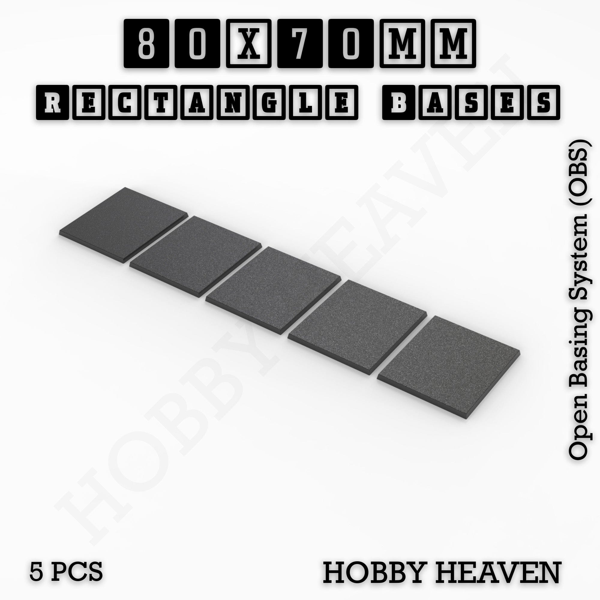 Base Rectangle Bases Range Sizes - 75x30mm to 125x40mm Medium Sizes 3d Print Full Range Tabletop Games