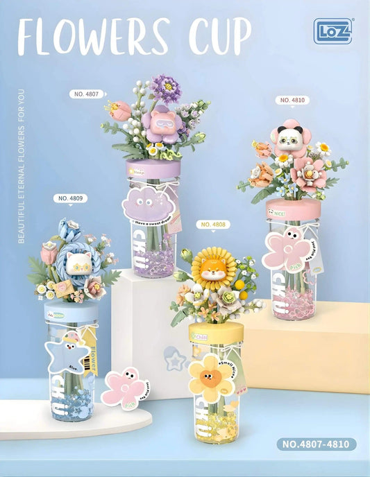 LOZ Starlight Blue Flower Bouquet Cup 4809 6932691948092