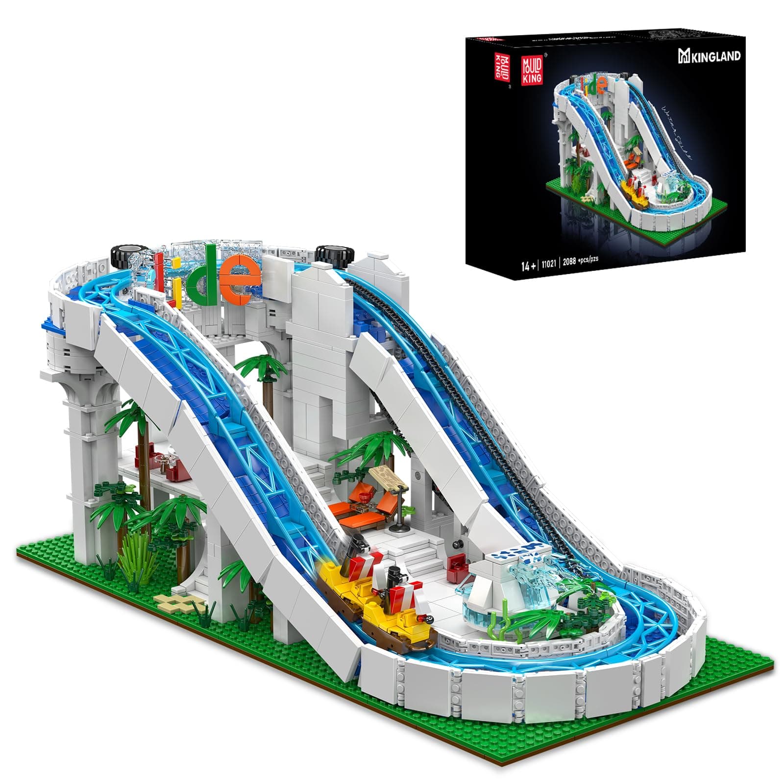Mould King Amusements Log Ride Water Slide 11021 6972316260727