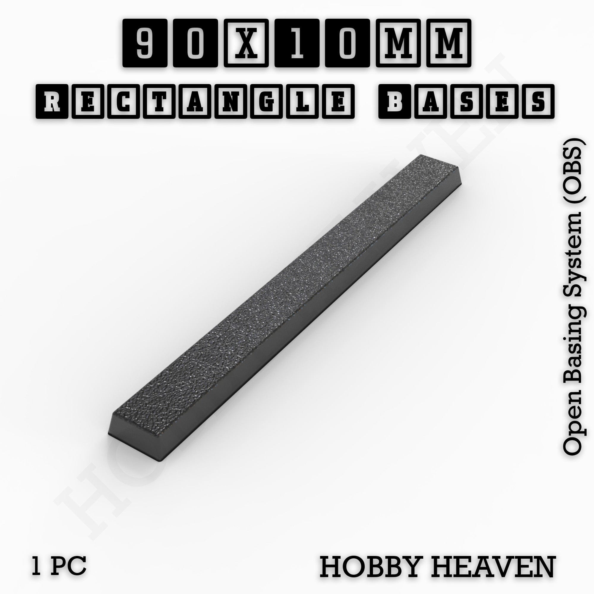 Base Rectangle Bases Range Sizes - 75x30mm to 125x40mm Medium Sizes 3d Print Full Range Tabletop Games