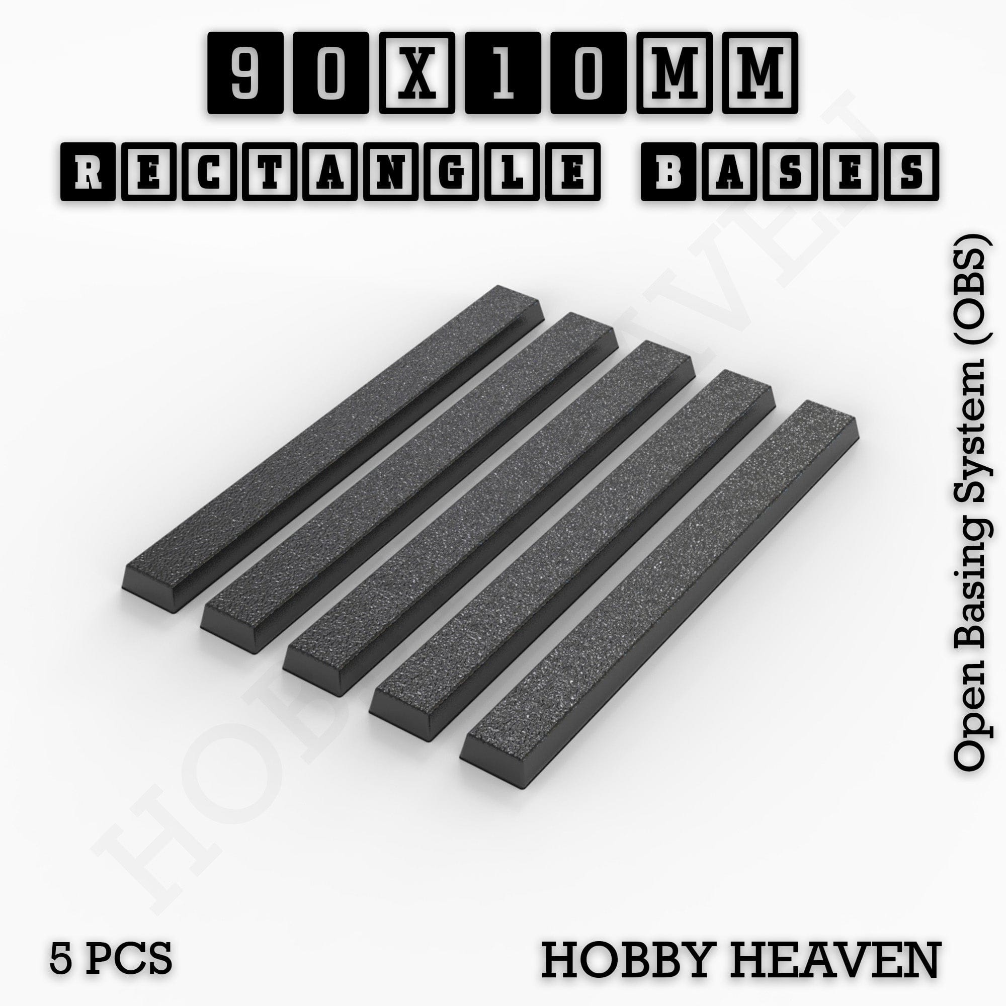 Base Rectangle Bases Range Sizes - 75x30mm to 125x40mm Medium Sizes 3d Print Full Range Tabletop Games