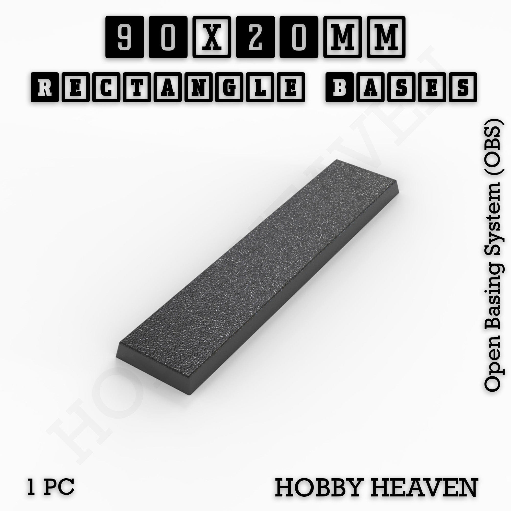 Base Rectangle Bases Range Sizes - 75x30mm to 125x40mm Medium Sizes 3d Print Full Range Tabletop Games
