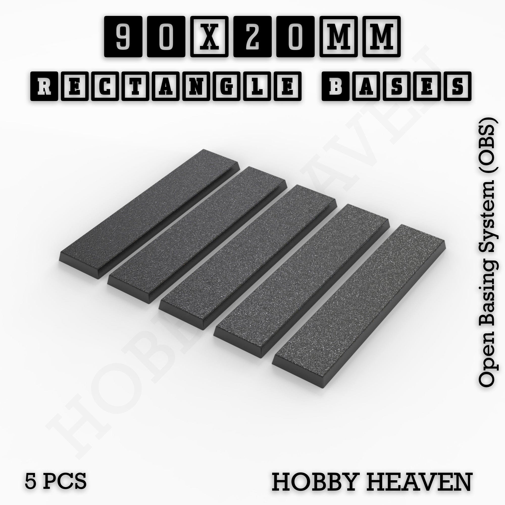 Base Rectangle Bases Range Sizes - 75x30mm to 125x40mm Medium Sizes 3d Print Full Range Tabletop Games