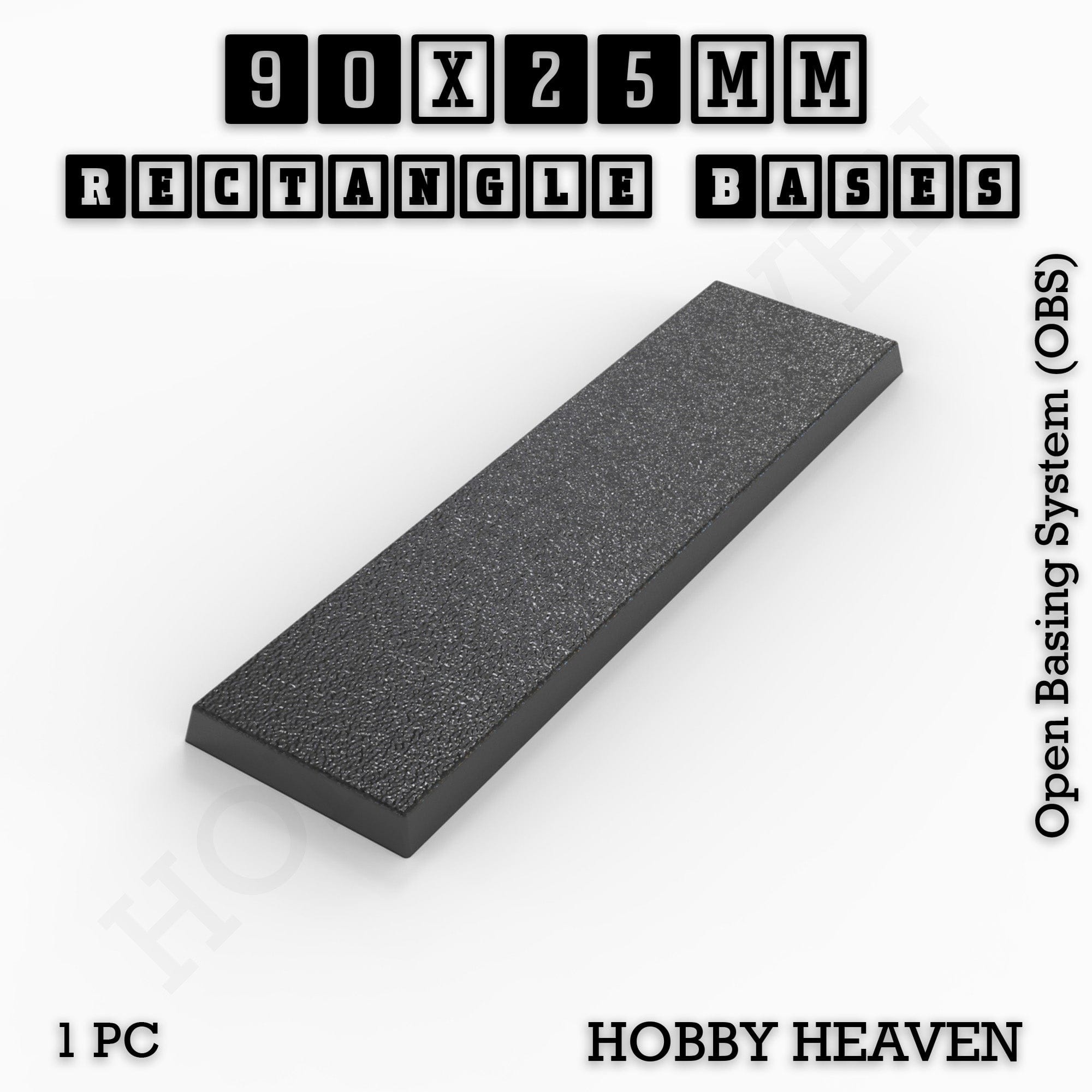 Base Rectangle Bases Range Sizes - 75x30mm to 125x40mm Medium Sizes 3d Print Full Range Tabletop Games