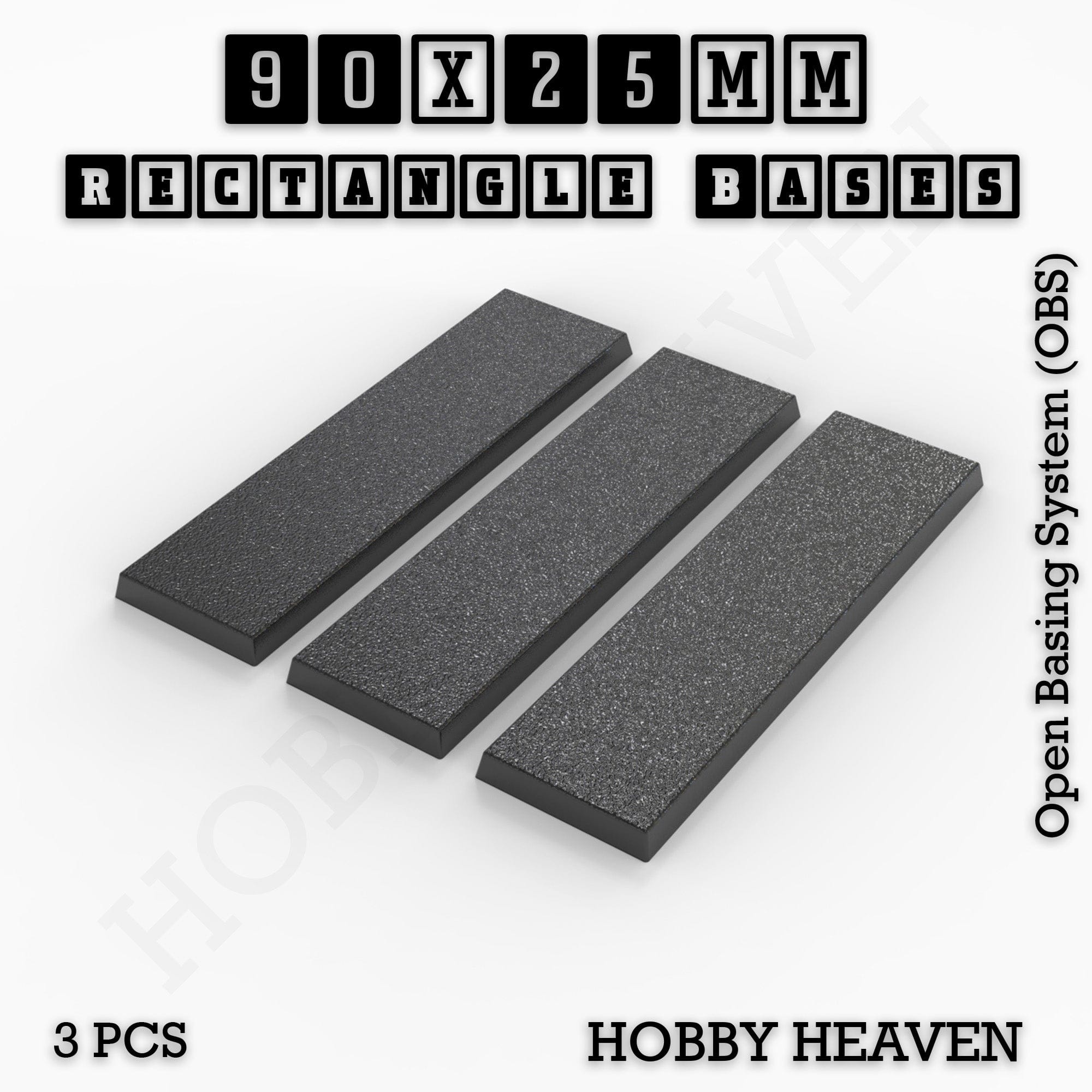 Base Rectangle Bases Range Sizes - 75x30mm to 125x40mm Medium Sizes 3d Print Full Range Tabletop Games