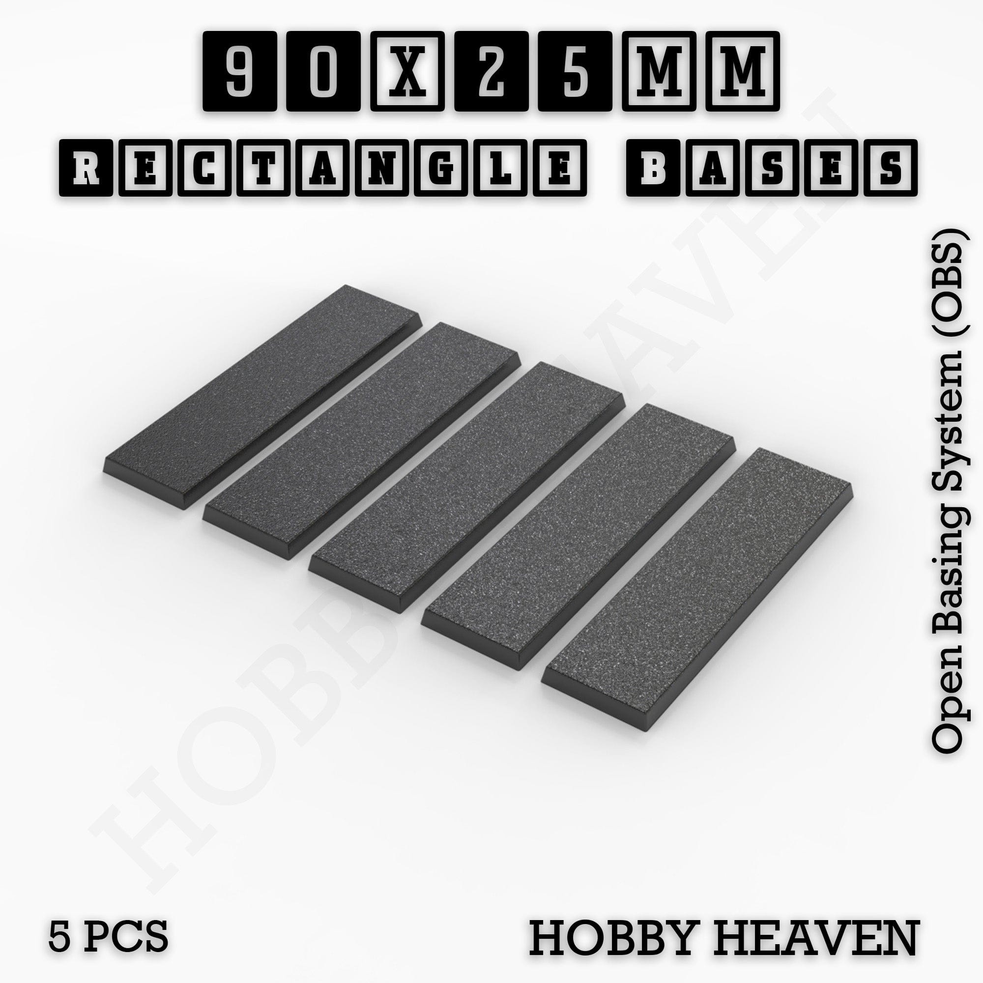 Base Rectangle Bases Range Sizes - 75x30mm to 125x40mm Medium Sizes 3d Print Full Range Tabletop Games