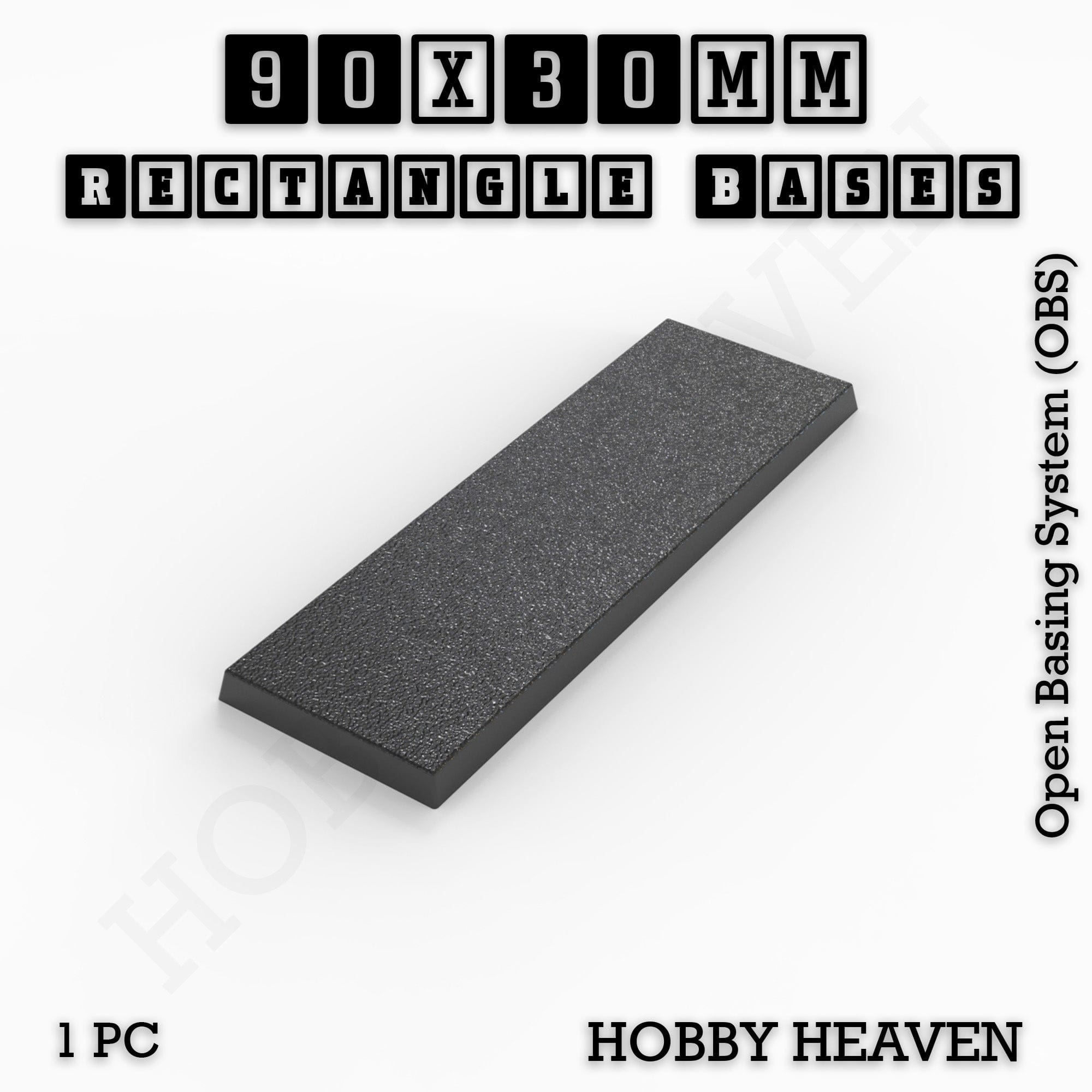 Base Rectangle Bases Range Sizes - 75x30mm to 125x40mm Medium Sizes 3d Print Full Range Tabletop Games