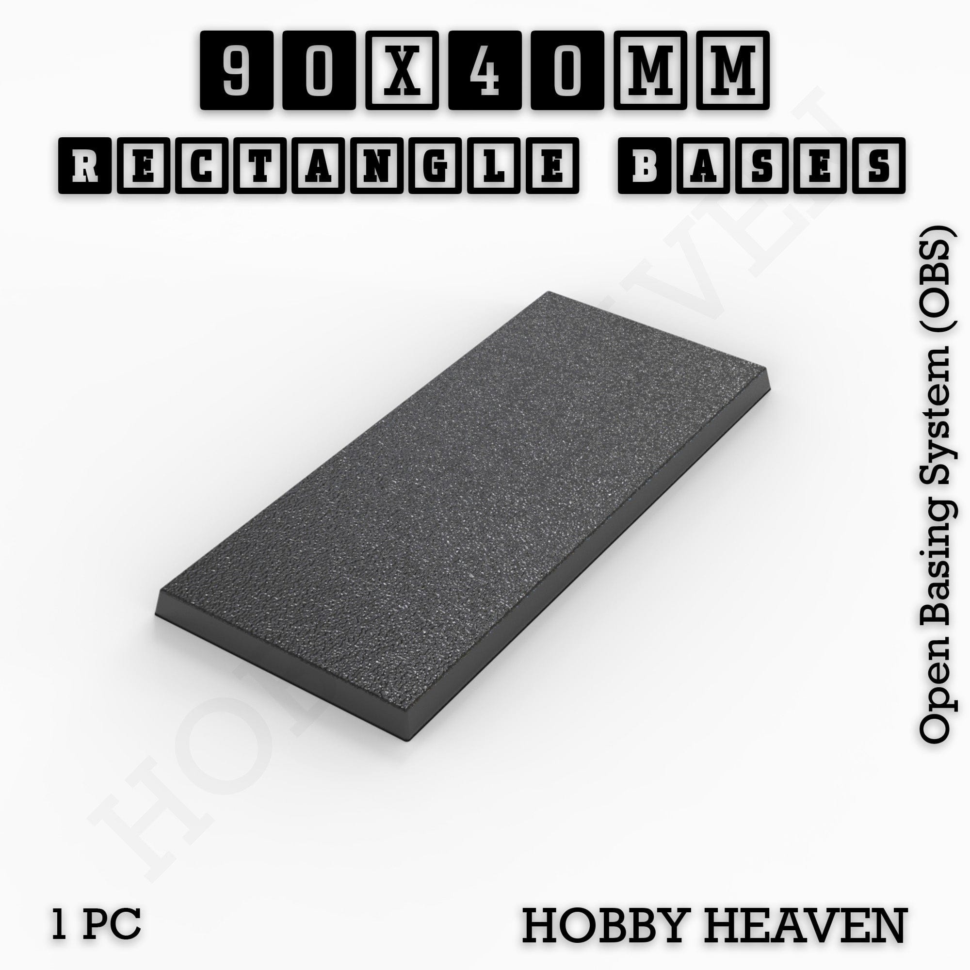 Base Rectangle Bases Range Sizes - 75x30mm to 125x40mm Medium Sizes 3d Print Full Range Tabletop Games