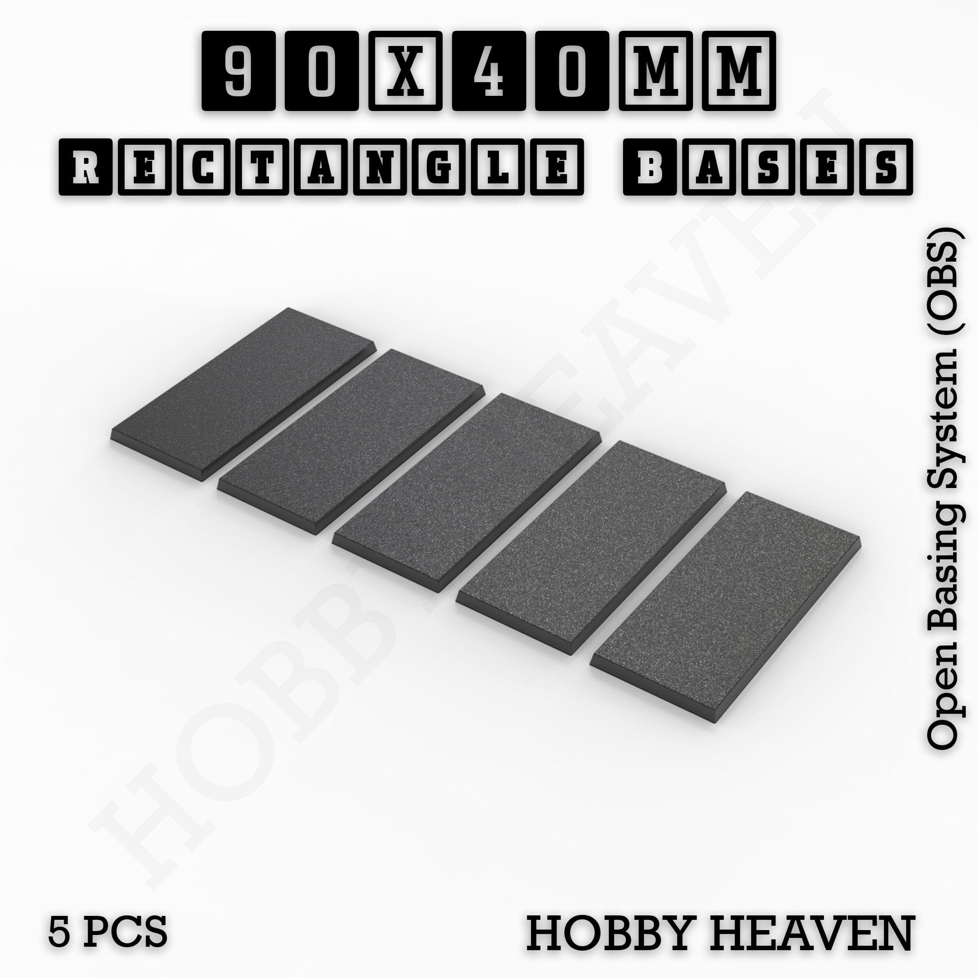 Base Rectangle Bases Range Sizes - 75x30mm to 125x40mm Medium Sizes 3d Print Full Range Tabletop Games
