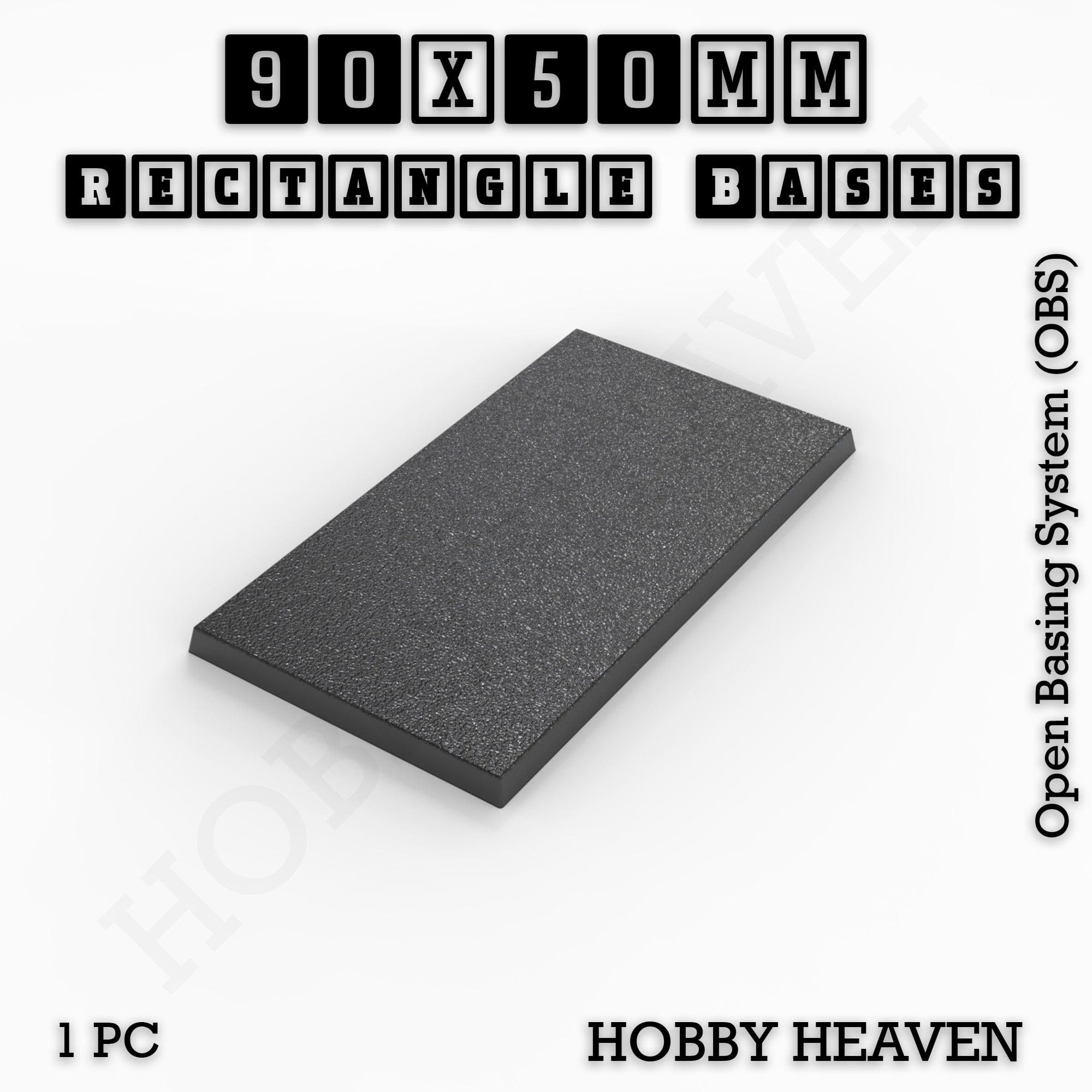 Base Rectangle Bases Range Sizes - 75x30mm to 125x40mm Medium Sizes 3d Print Full Range Tabletop Games