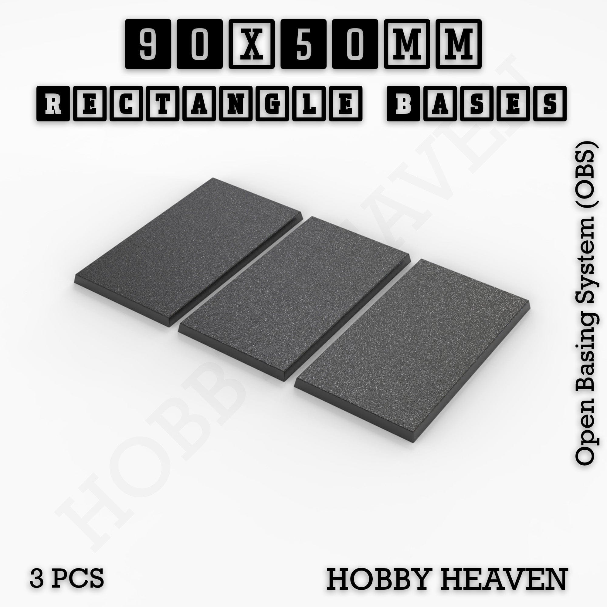 Base Rectangle Bases Range Sizes - 75x30mm to 125x40mm Medium Sizes 3d Print Full Range Tabletop Games