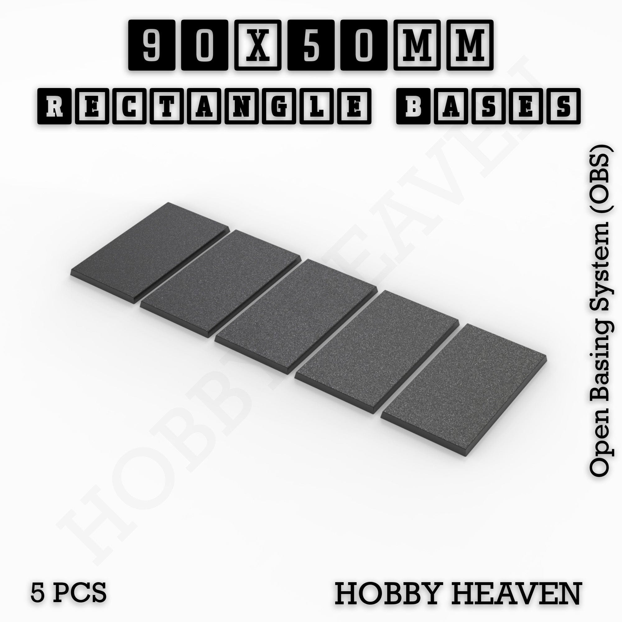 Base Rectangle Bases Range Sizes - 75x30mm to 125x40mm Medium Sizes 3d Print Full Range Tabletop Games