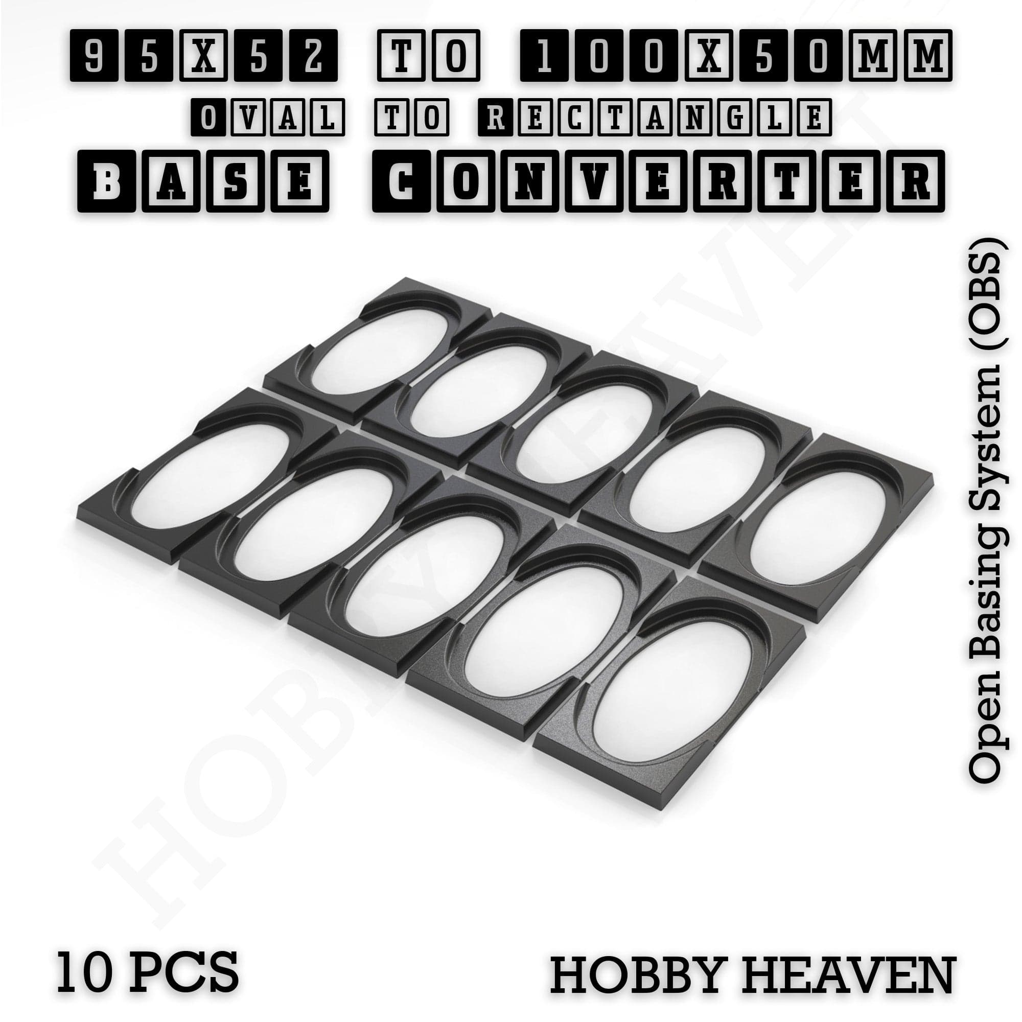 Base Converter Wargaming Oval to Rectangle Base Converters – Tabletop Games | 3D Printed Tabletop Accessories