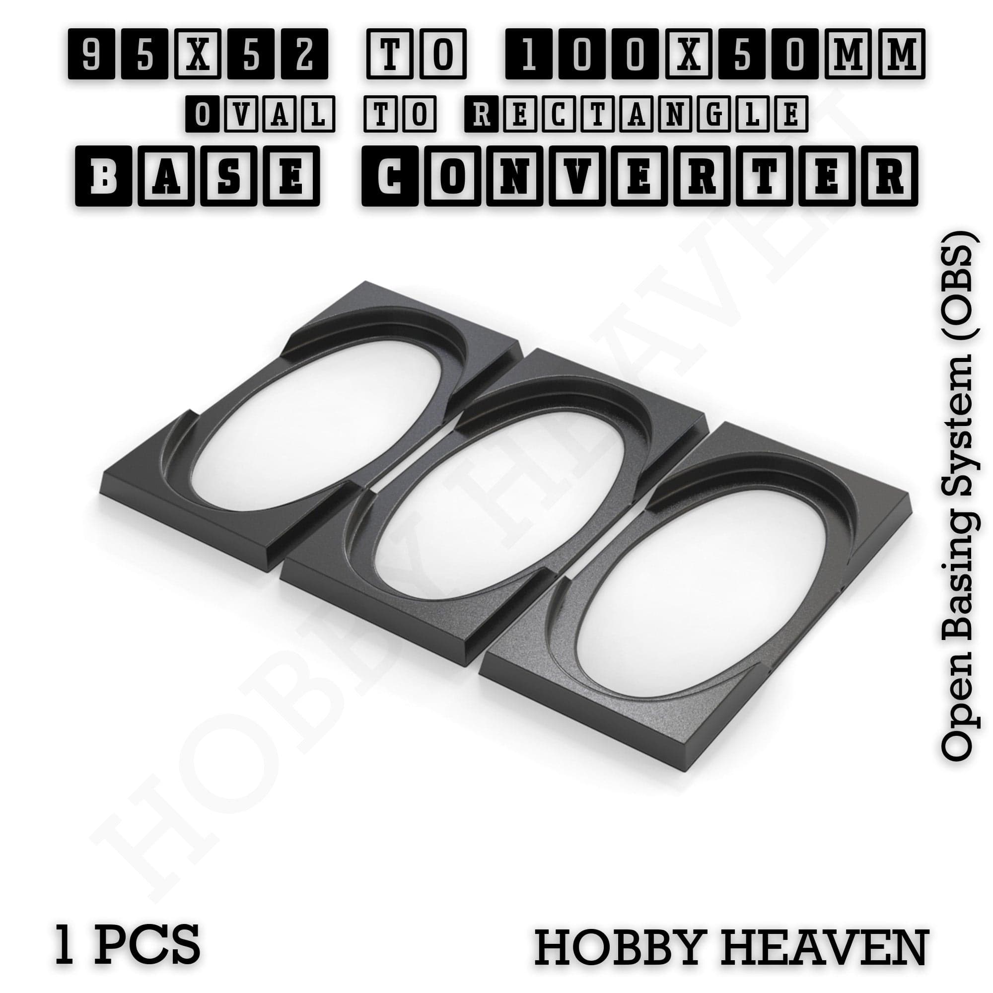 Base Converter Wargaming Oval to Rectangle Base Converters – Tabletop Games | 3D Printed Tabletop Accessories