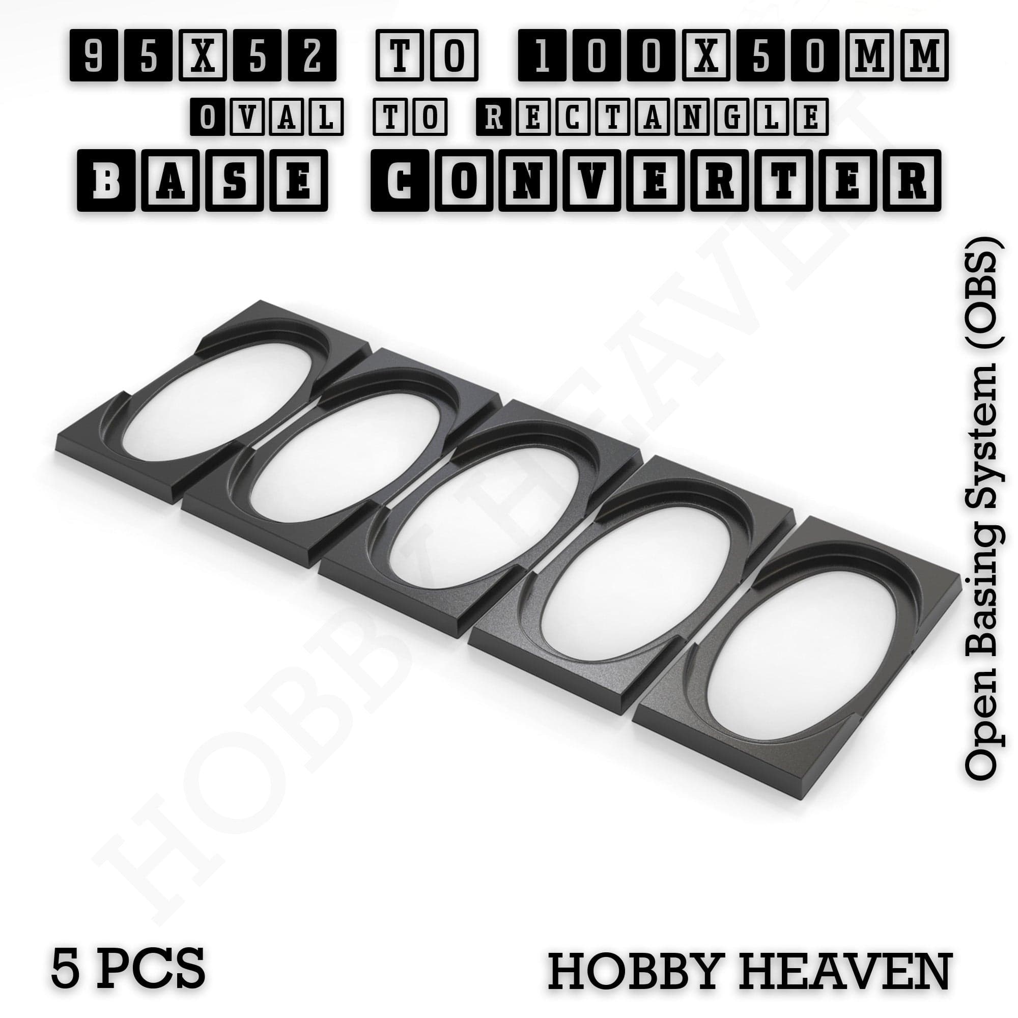 Base Converter Wargaming Oval to Rectangle Base Converters – Tabletop Games | 3D Printed Tabletop Accessories