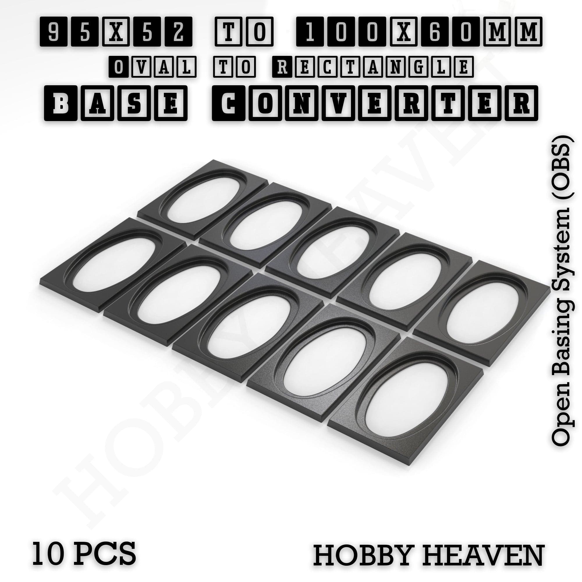 Base Converter Wargaming Oval to Rectangle Base Converters – Tabletop Games | 3D Printed Tabletop Accessories