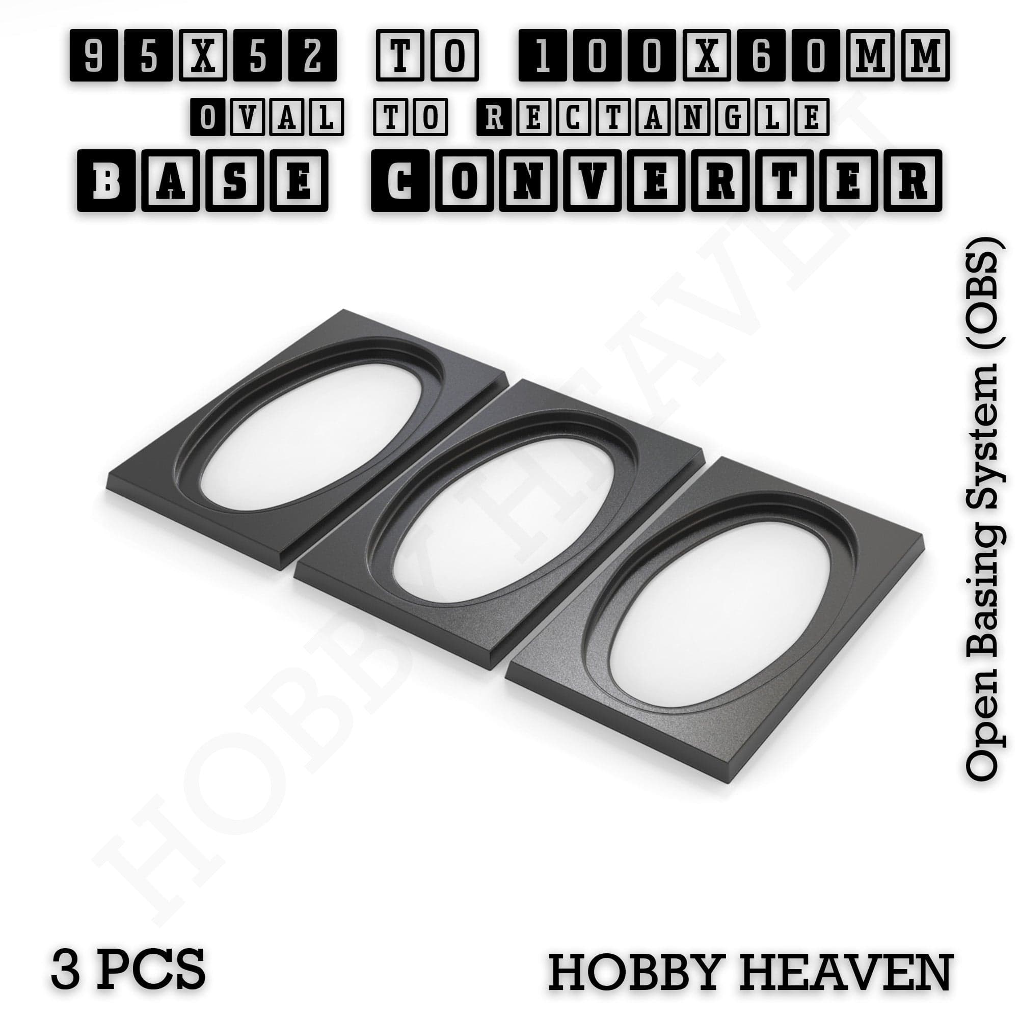Base Converter Wargaming Oval to Rectangle Base Converters – Tabletop Games | 3D Printed Tabletop Accessories