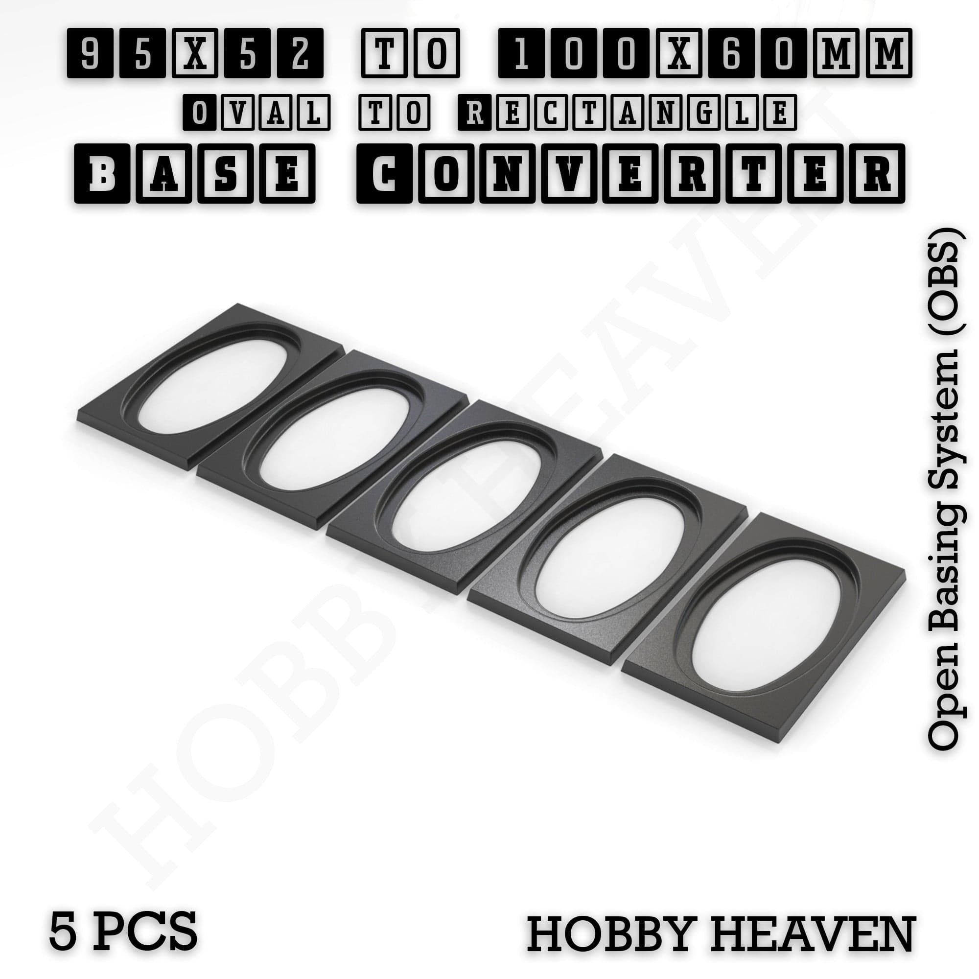 Base Converter Wargaming Oval to Rectangle Base Converters – Tabletop Games | 3D Printed Tabletop Accessories