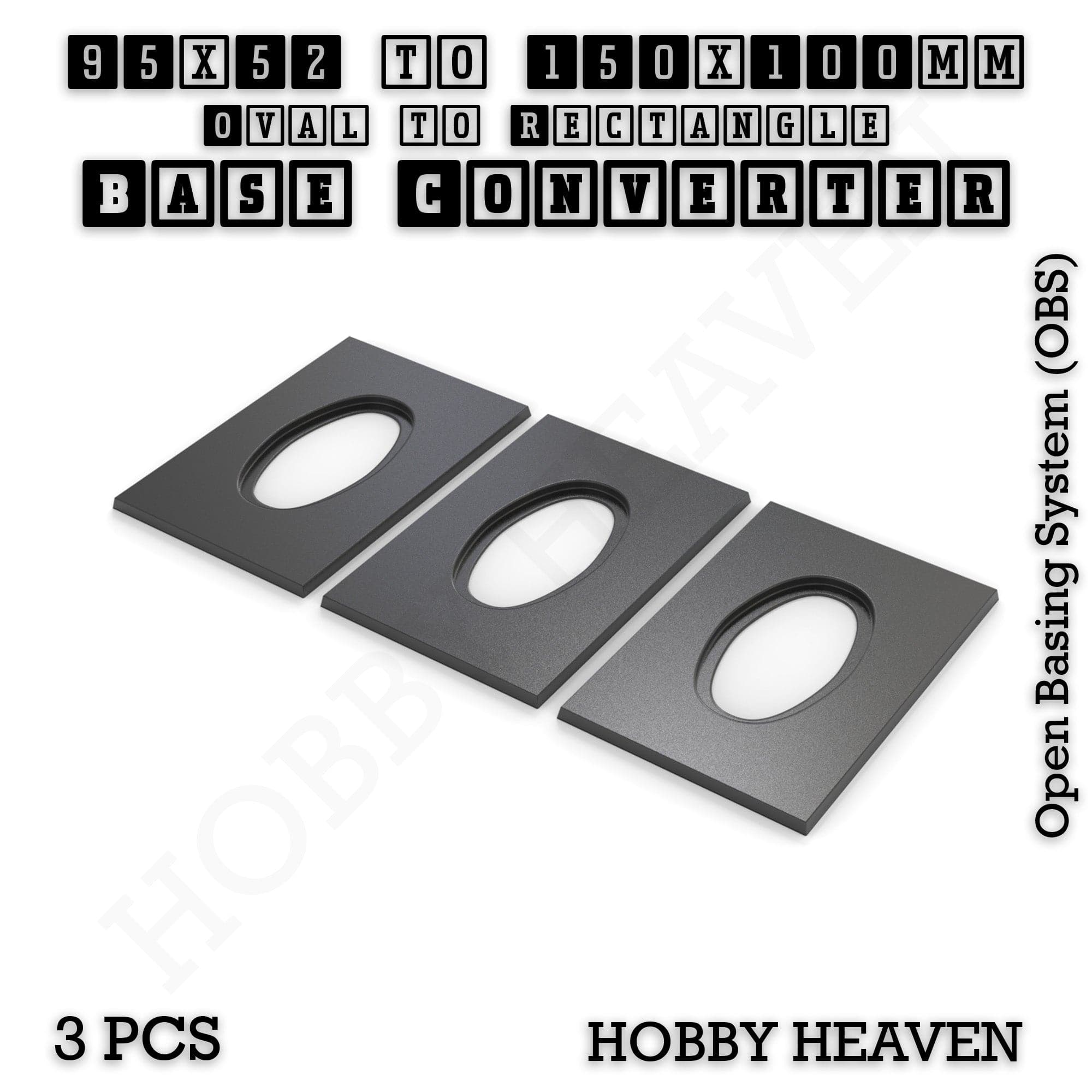 Base Converter Wargaming Oval to Rectangle Base Converters – Tabletop Games | 3D Printed Tabletop Accessories