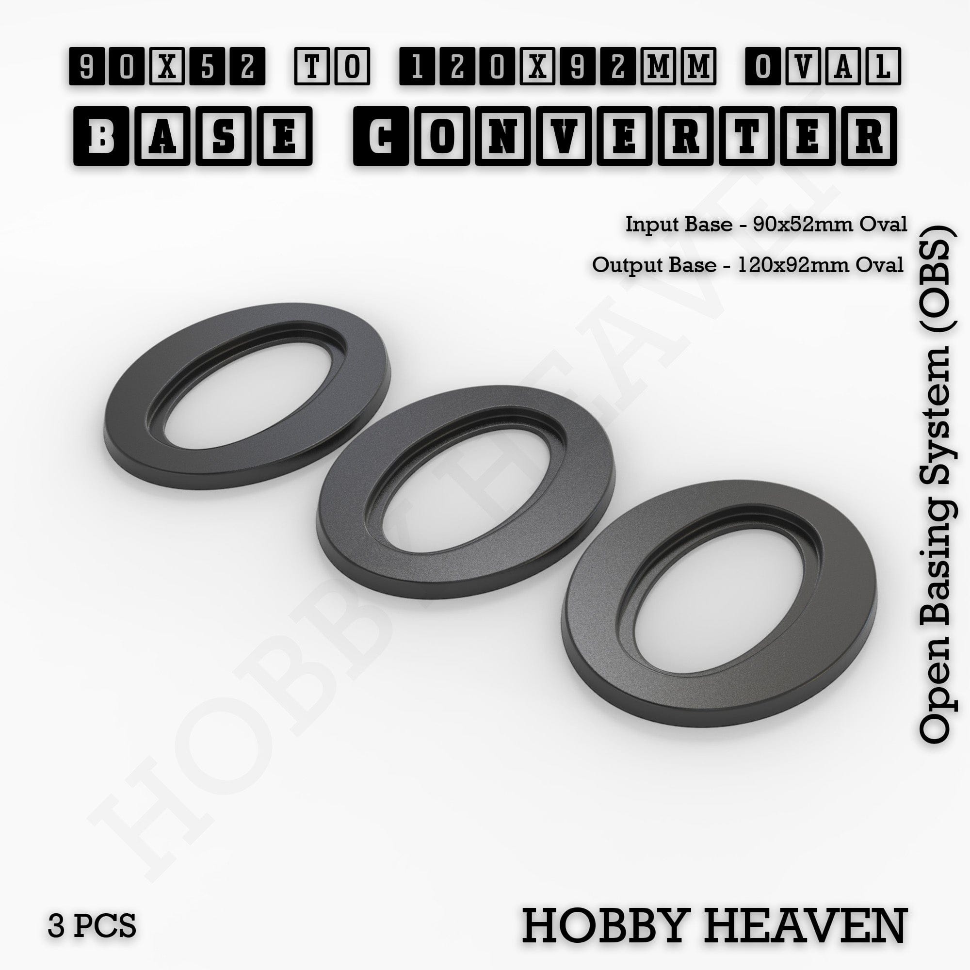 Base Oval To Oval Bases Size Converters 3d Print Full Range