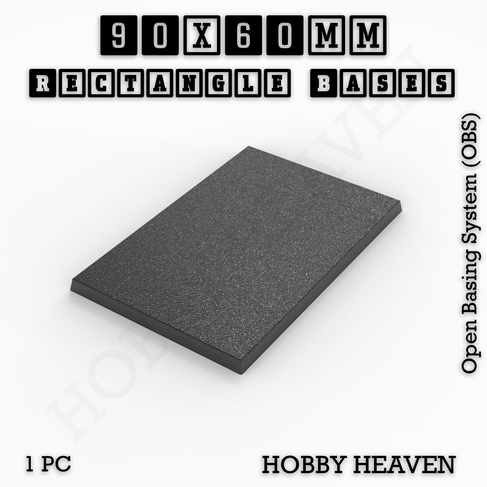 Base Rectangle Bases Range Sizes - 75x30mm to 125x40mm Medium Sizes 3d Print Full Range Tabletop Games