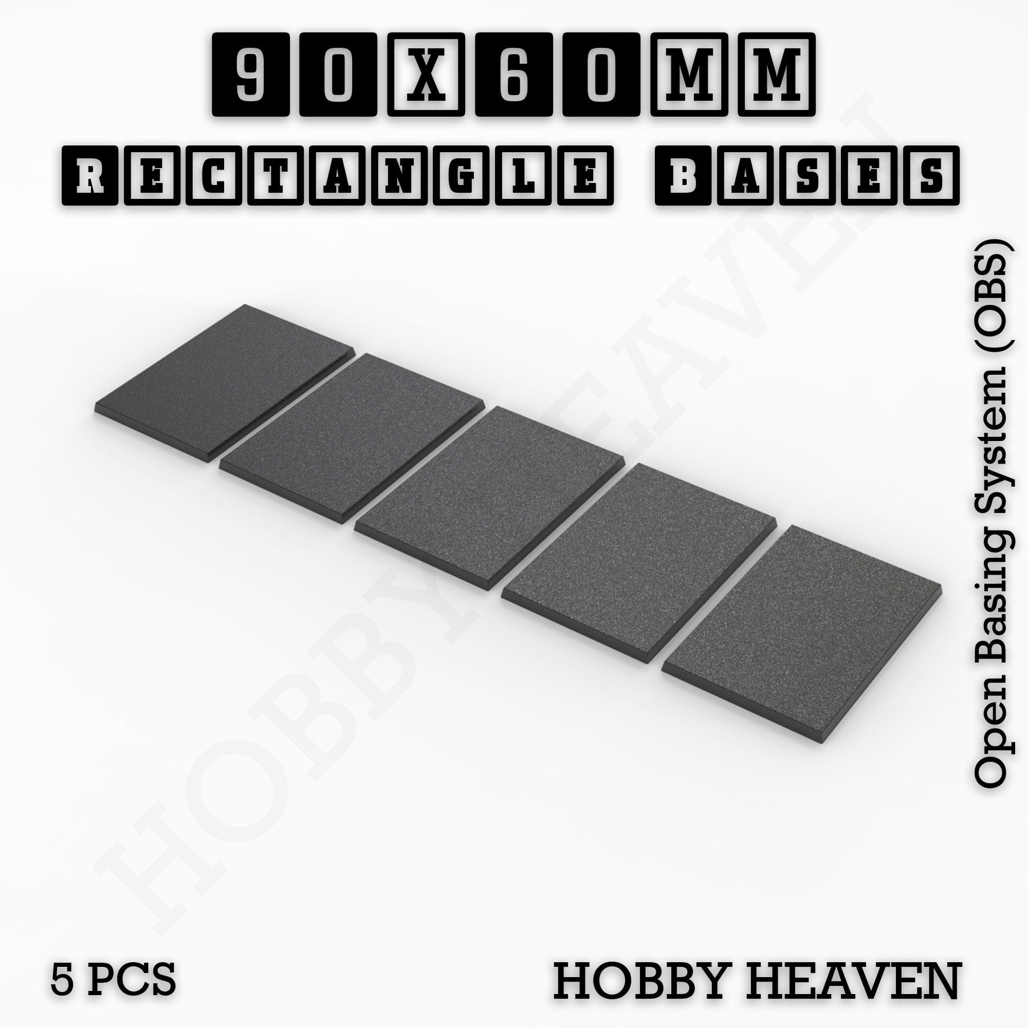 Base Rectangle Bases Range Sizes - 75x30mm to 125x40mm Medium Sizes 3d Print Full Range Tabletop Games