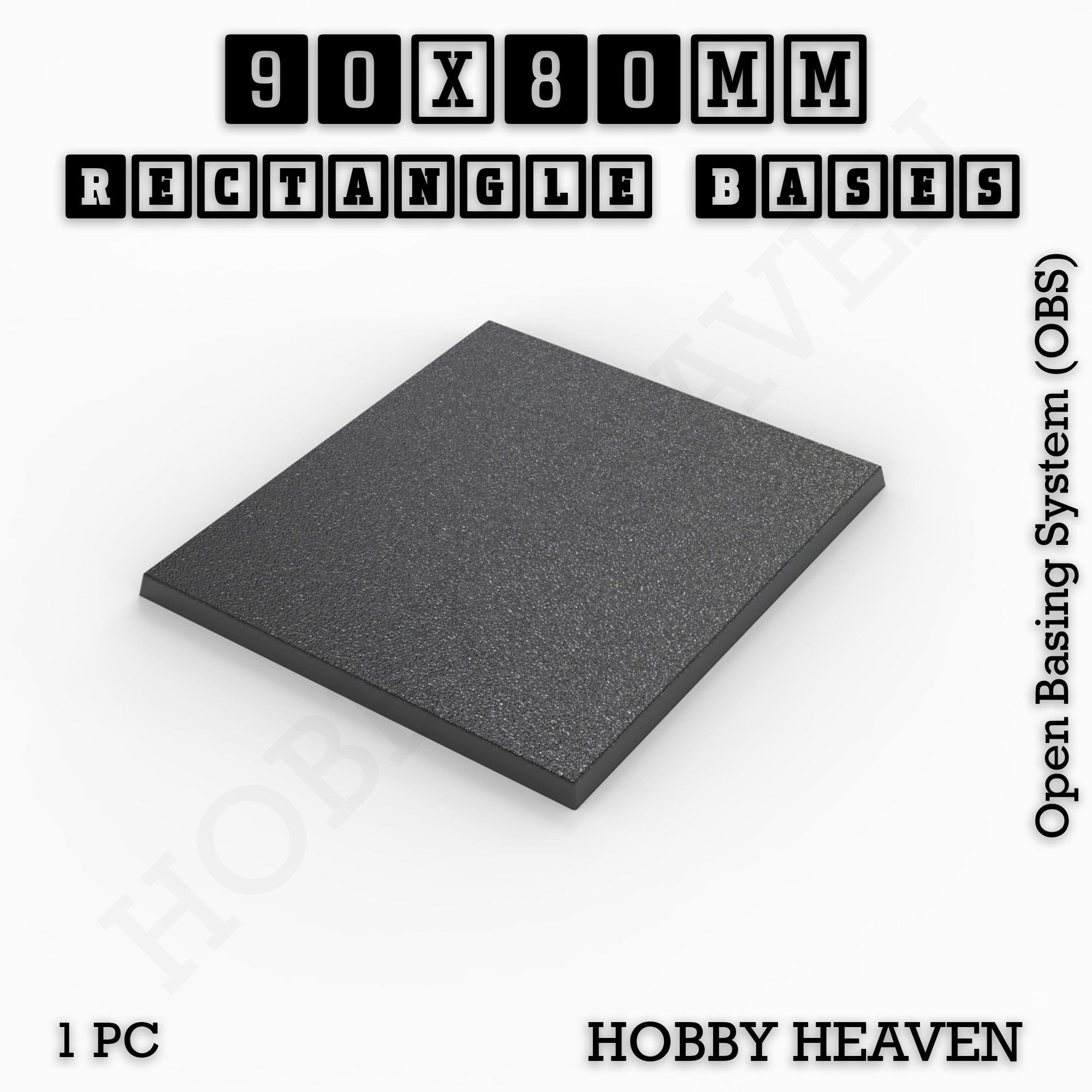 Base Rectangle Bases Range Sizes - 75x30mm to 125x40mm Medium Sizes 3d Print Full Range Tabletop Games