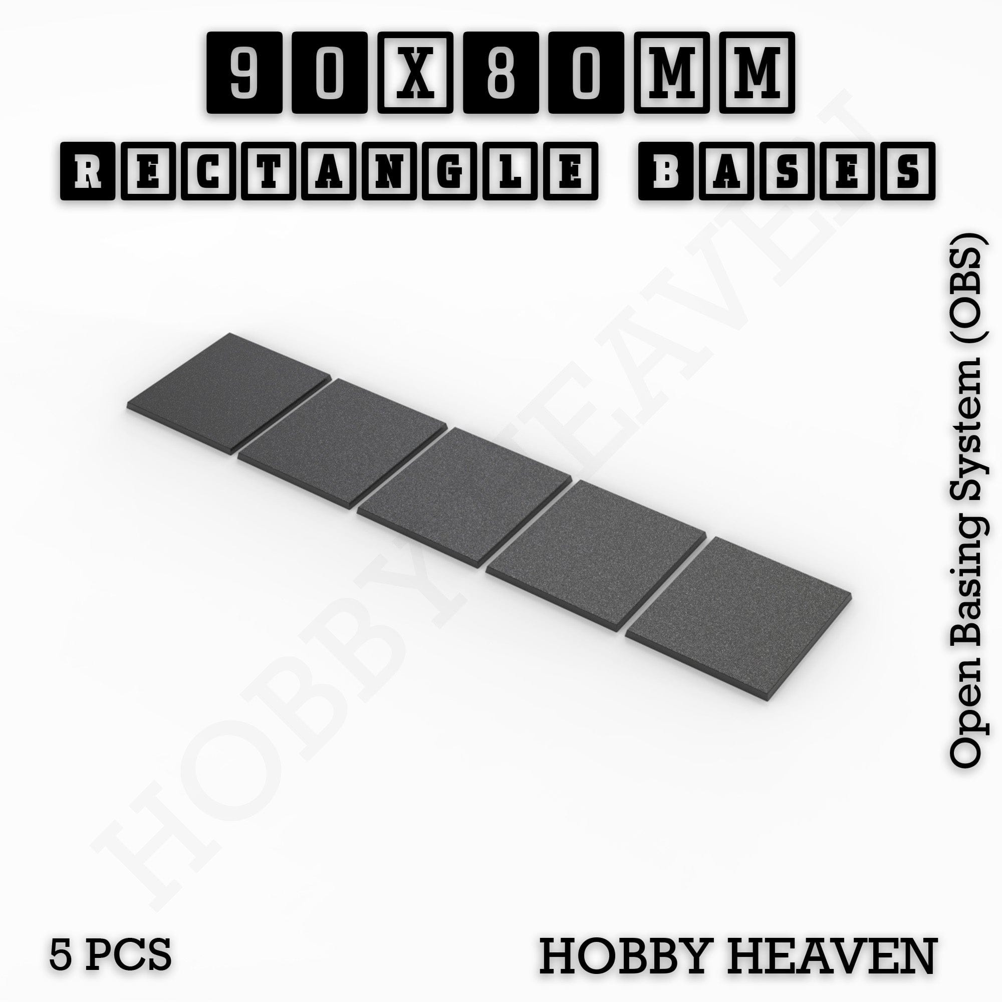 Base Rectangle Bases Range Sizes - 75x30mm to 125x40mm Medium Sizes 3d Print Full Range Tabletop Games