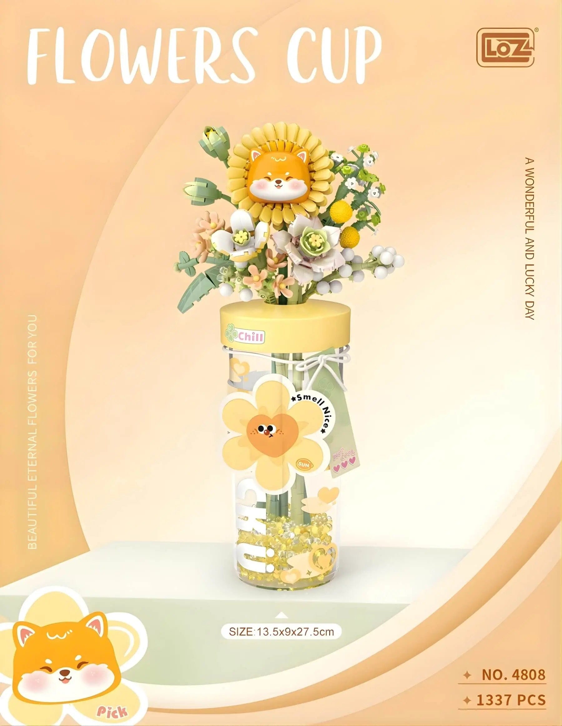 LOZ Tranquil Sunflower Bouquet Cup 4808 6932691948085