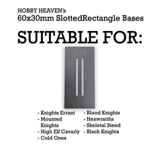 Base 60x30mm Rectangle Slotted Plastic Bases