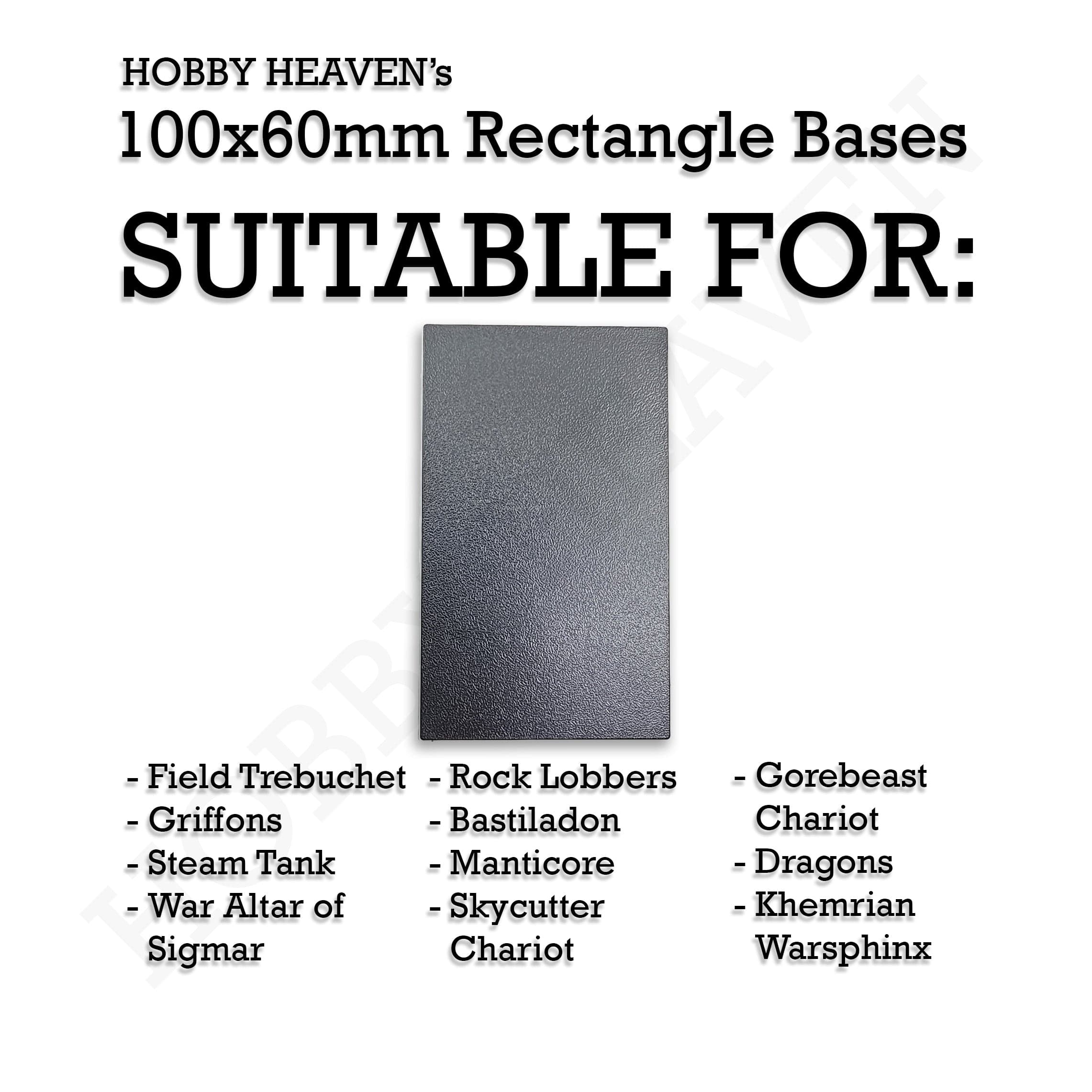 Base 100x60mm Rectangular Plain Plastic Bases