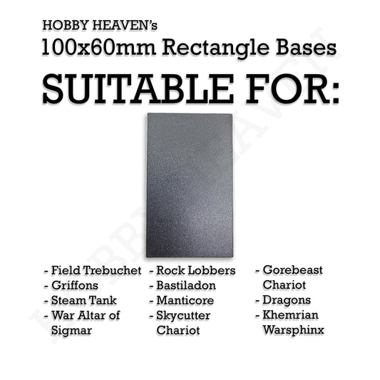Base 100x60mm Rectangular Plain Plastic Bases