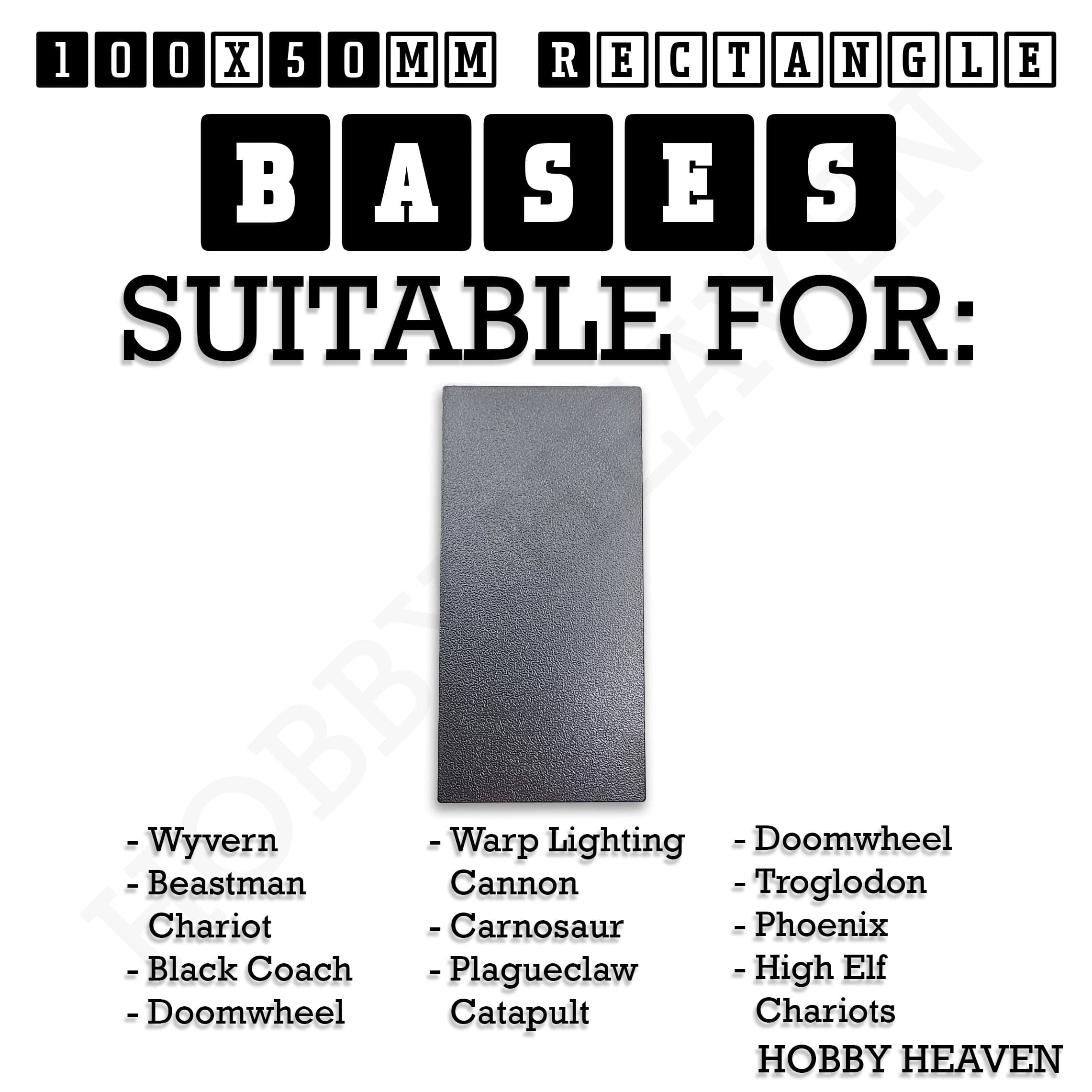 Base 100x50mm | 50x100mm Rectangular Plain Plastic Bases | Versatile Miniature Stands