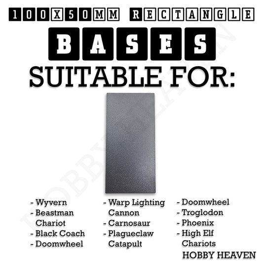 Base 100x50mm | 50x100mm Rectangular Plain Plastic Bases | Versatile Miniature Stands
