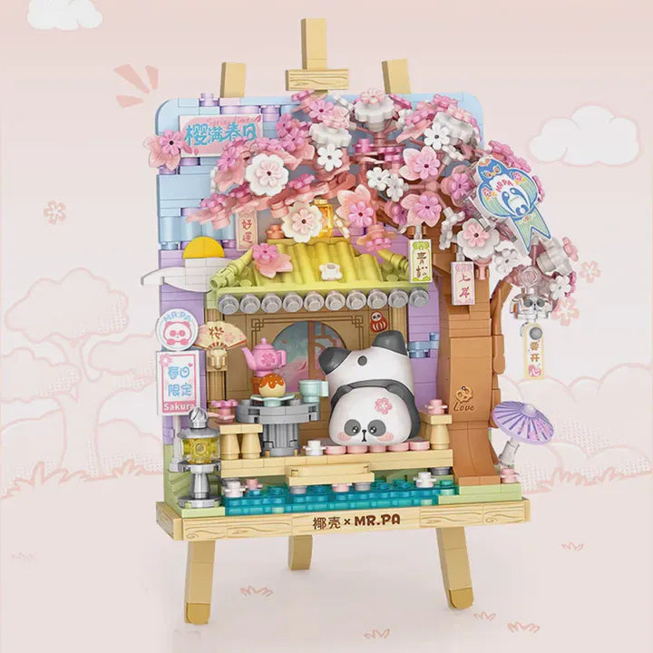 LOZ Spring Cherry Blossoms Panda Painting Easel 7203 6932691972035