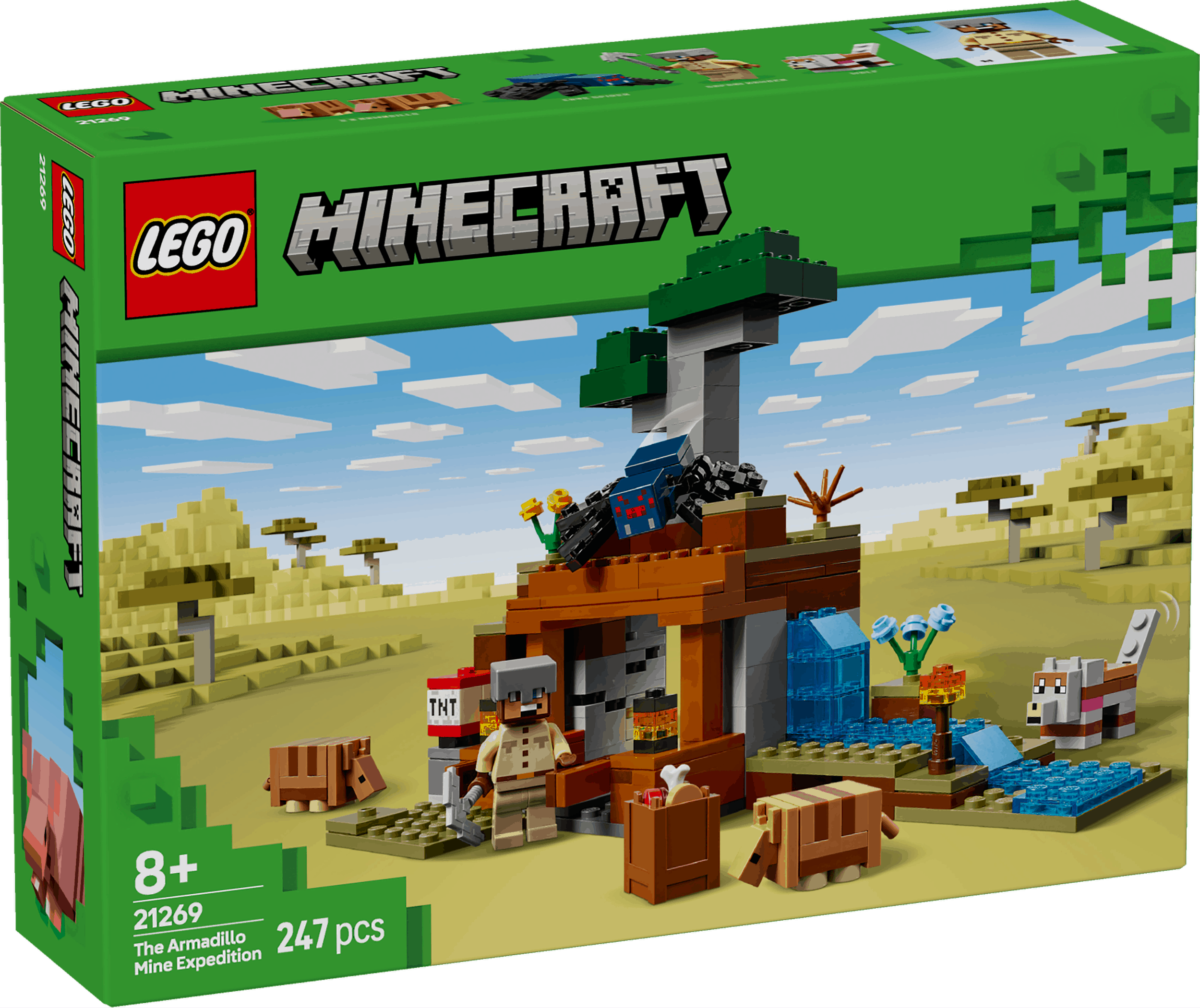 Toys & Games > Toys > Construction Toys > Interlocking Blocks > LEGO > LEGO Minecraft Lego Minecraft 21269 The Armadillo Mine Expedition Playset for Ages 8+ 5702017815435
