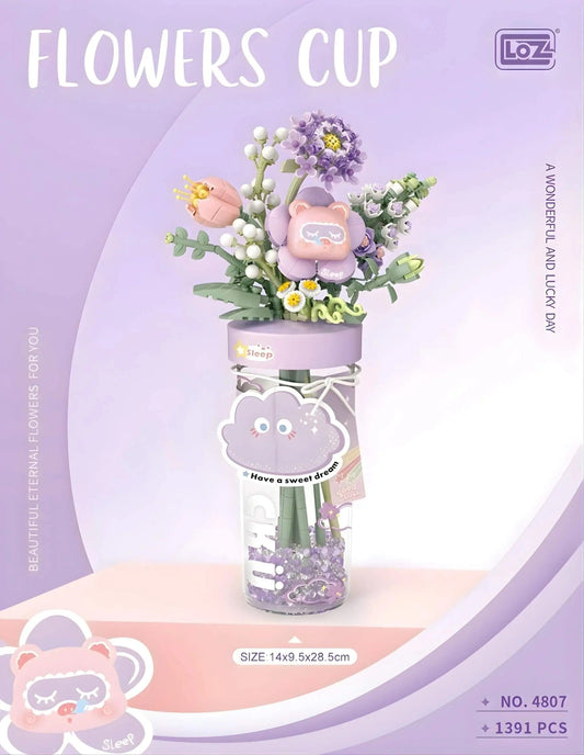 LOZ Tranquil Purple Flower Bouquet Cup 4807 6932691948078